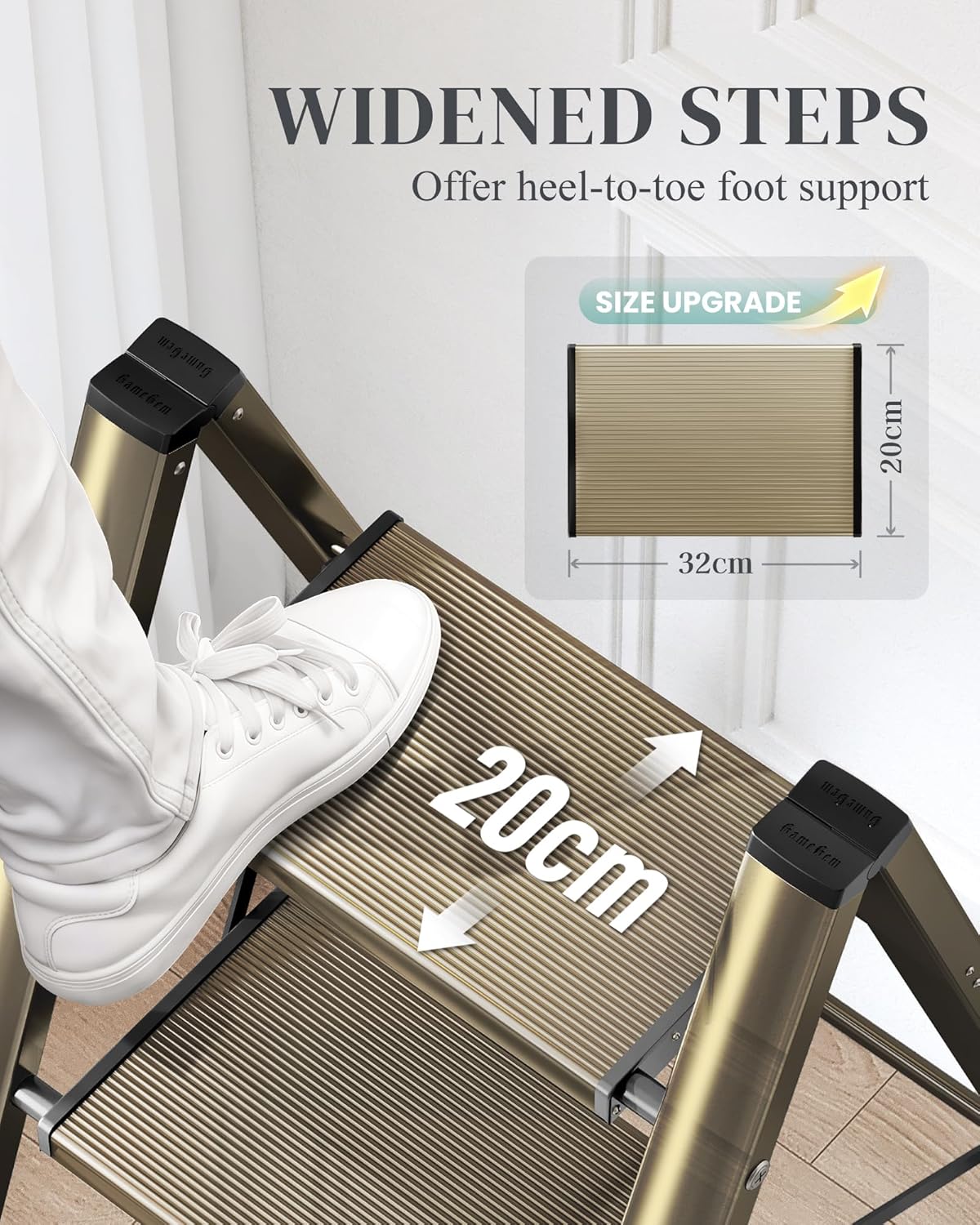 Detalle de GameGem 2 Step Ladder 150 KG capacity 🪜