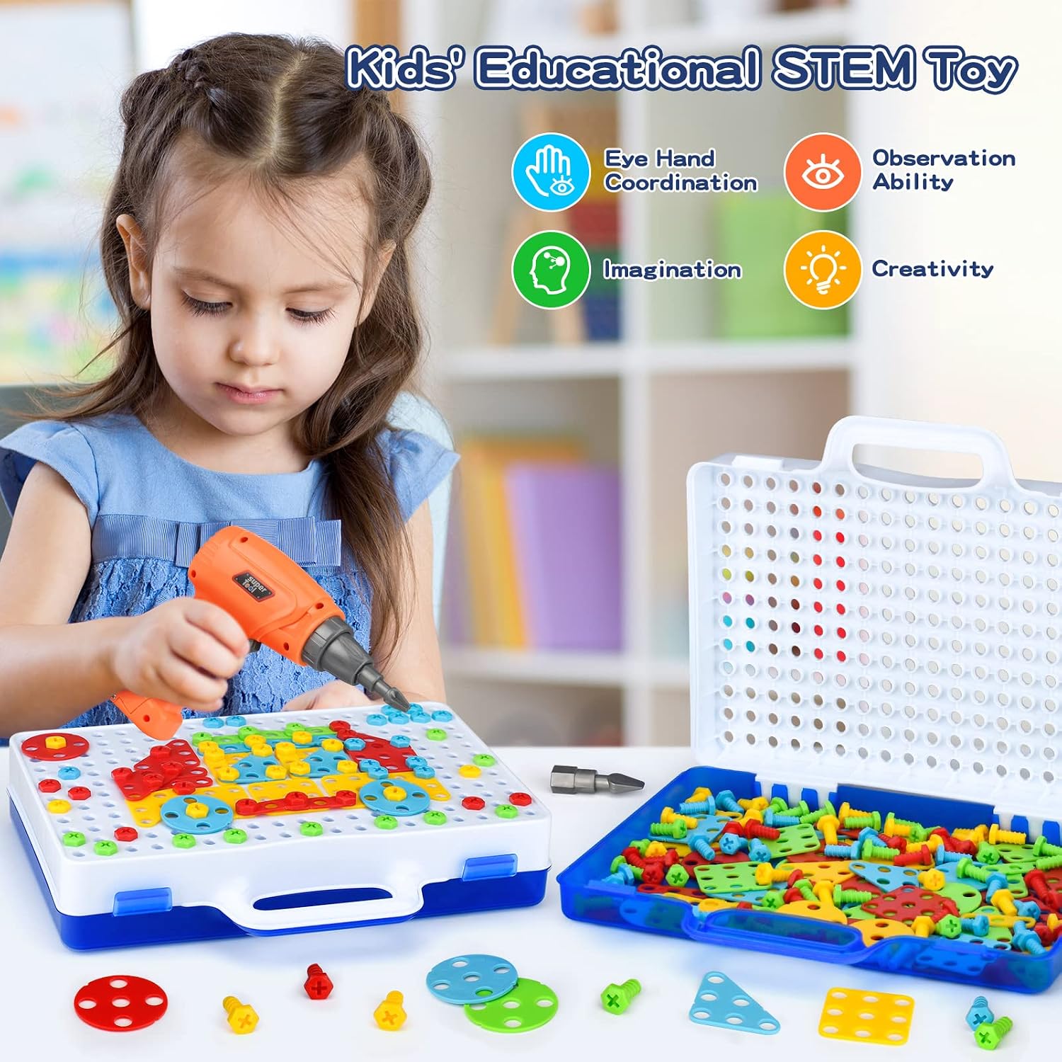 Thumbnail 6 de TI-TOO 3D Take Apart DIY Drill Puzzle Construction Set (151 pieces) with Storage Box