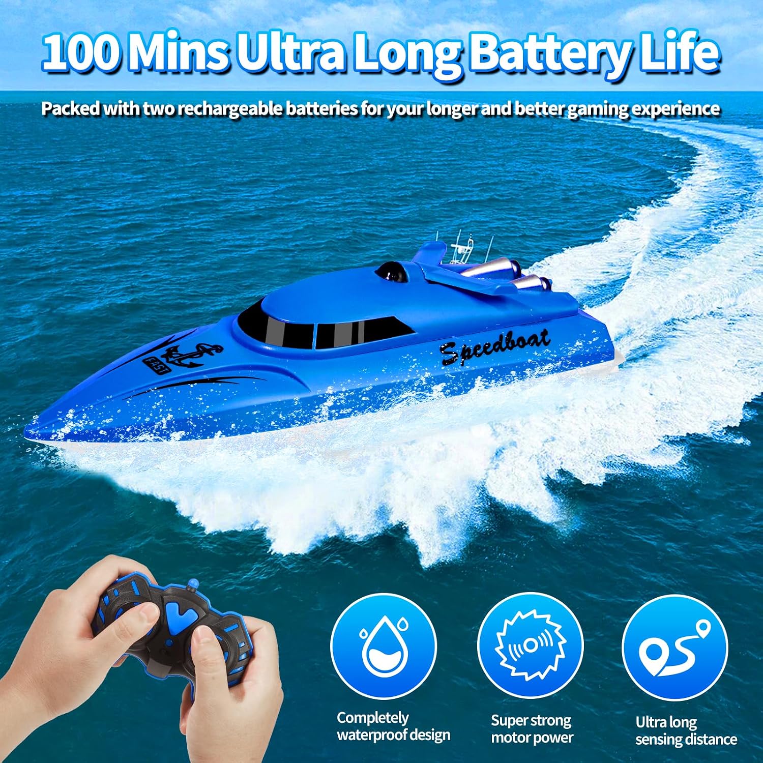 Detalle de Habuddy RC Boat — 2.4 GHz High Speed Mini RC Boat for Pools & Lakes