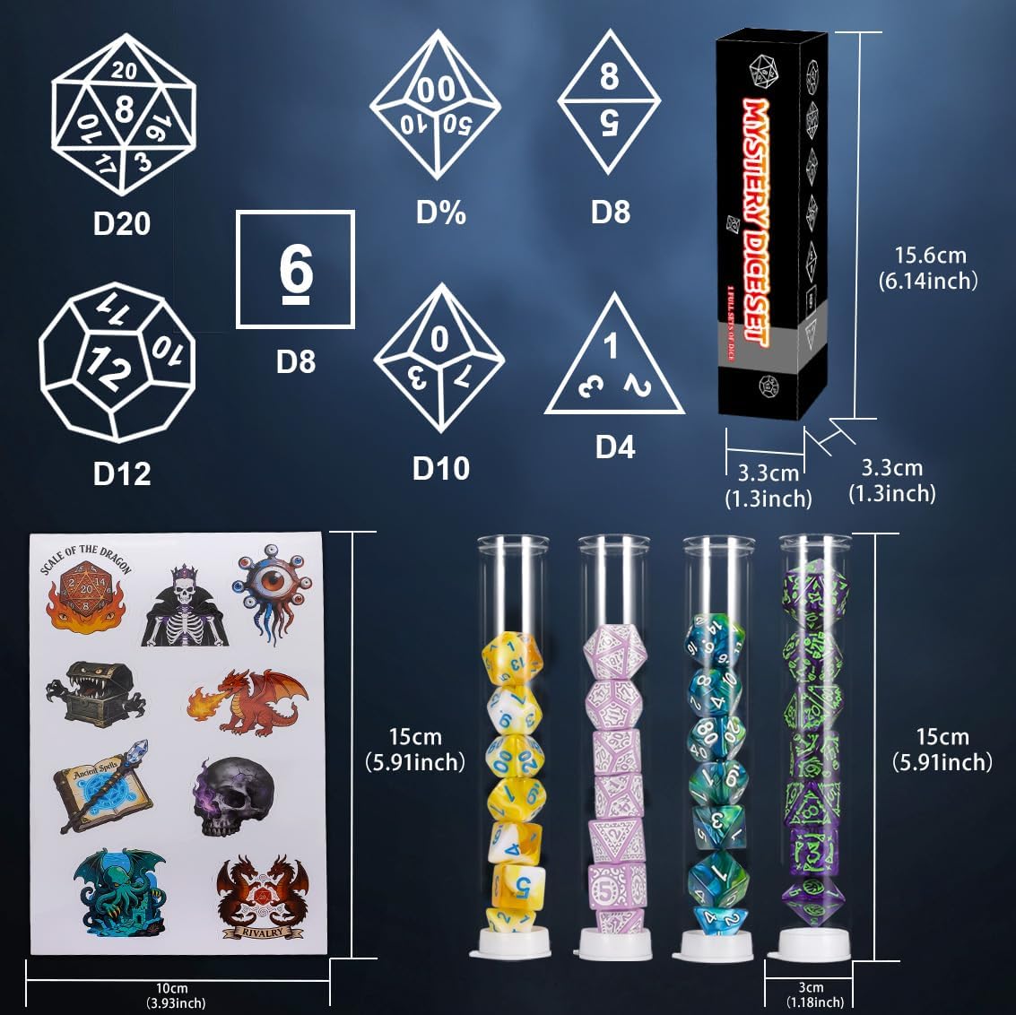 Thumbnail 6 de QMAY Polyhedral Dice Set, Acrylic