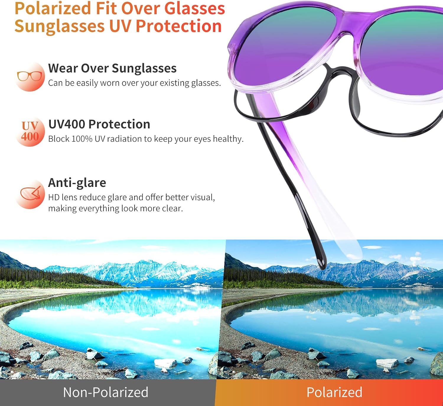 Thumbnail 4 de GEGURI Fit-Over Sunglasses with Polarized Lenses