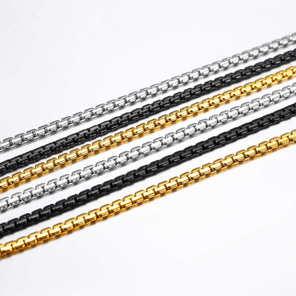 Thumbnail 5 de PROSTEEL Bracelet chaîne type vénitien en acier inoxydable (maillons plats 4 mm / 6 mm) — longueur 20 cm ou 22 cm