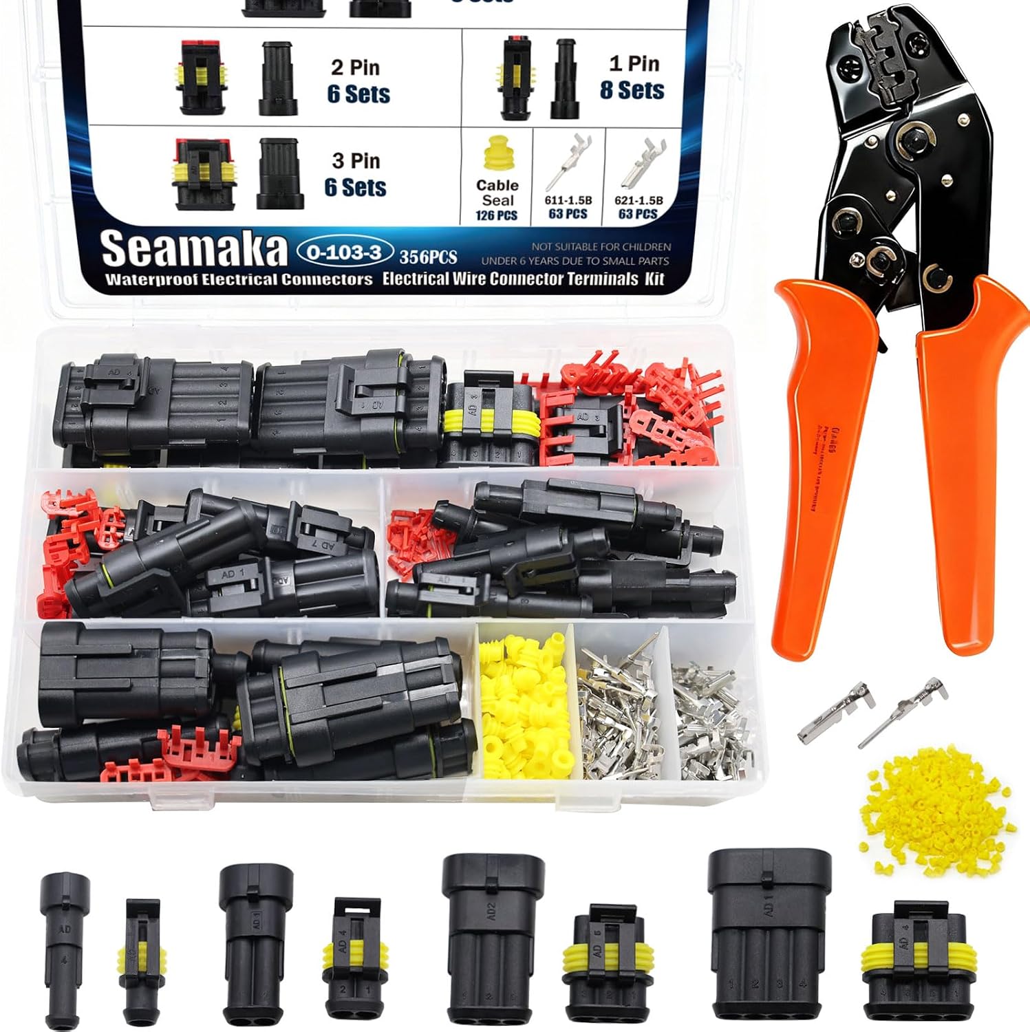 Detalle de Waterproof Electrical Connector Kit, 22–16 AWG