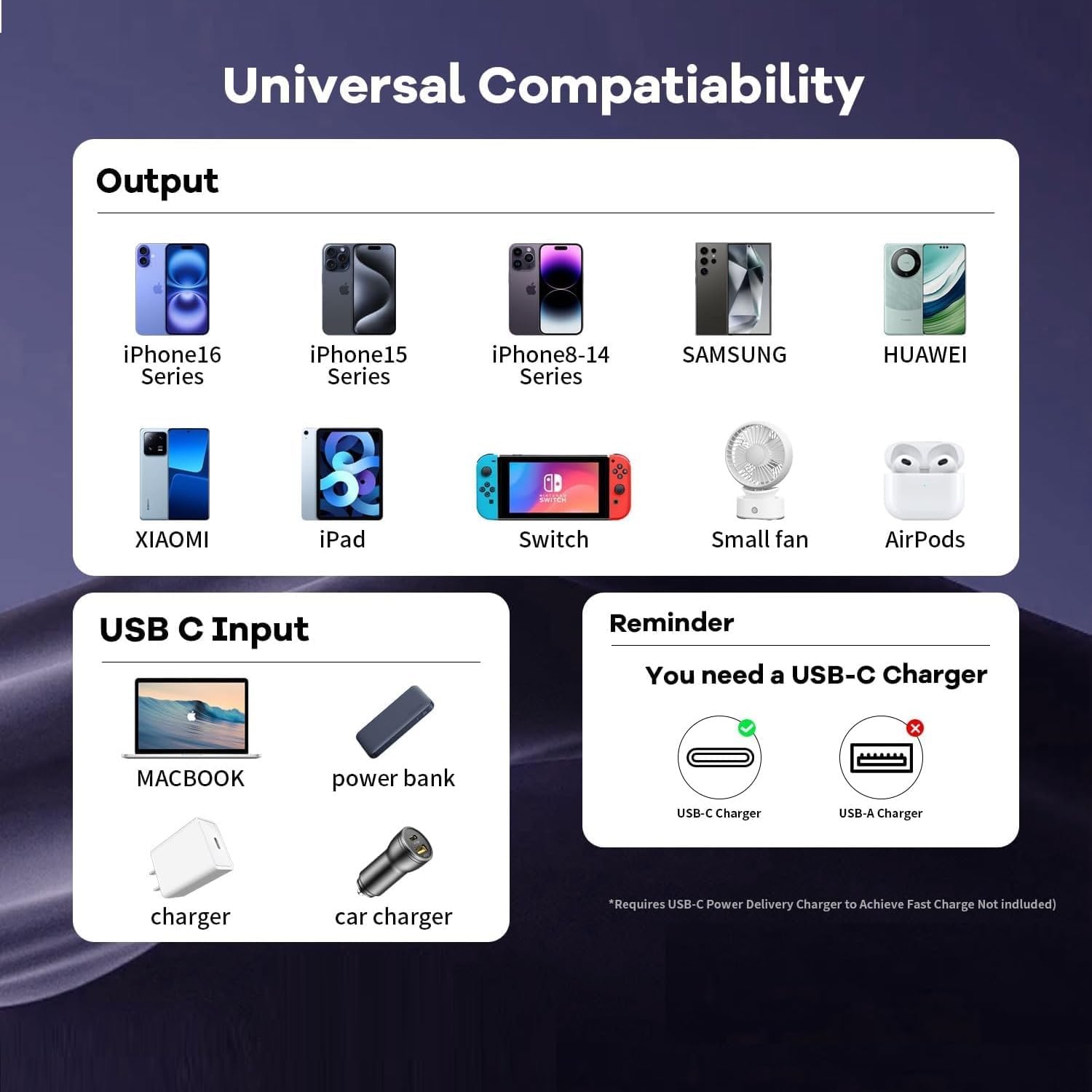 Thumbnail 6 de 2 in 1 iPhone Fast Charger Cable 10ft