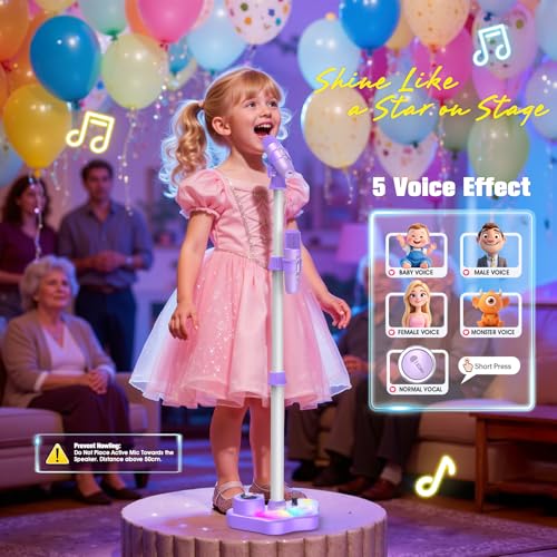 Thumbnail 3 de Dislocati Micrófono para Niños con Altavoz (Morado) – Altura ajustable y conexión inalámbrica