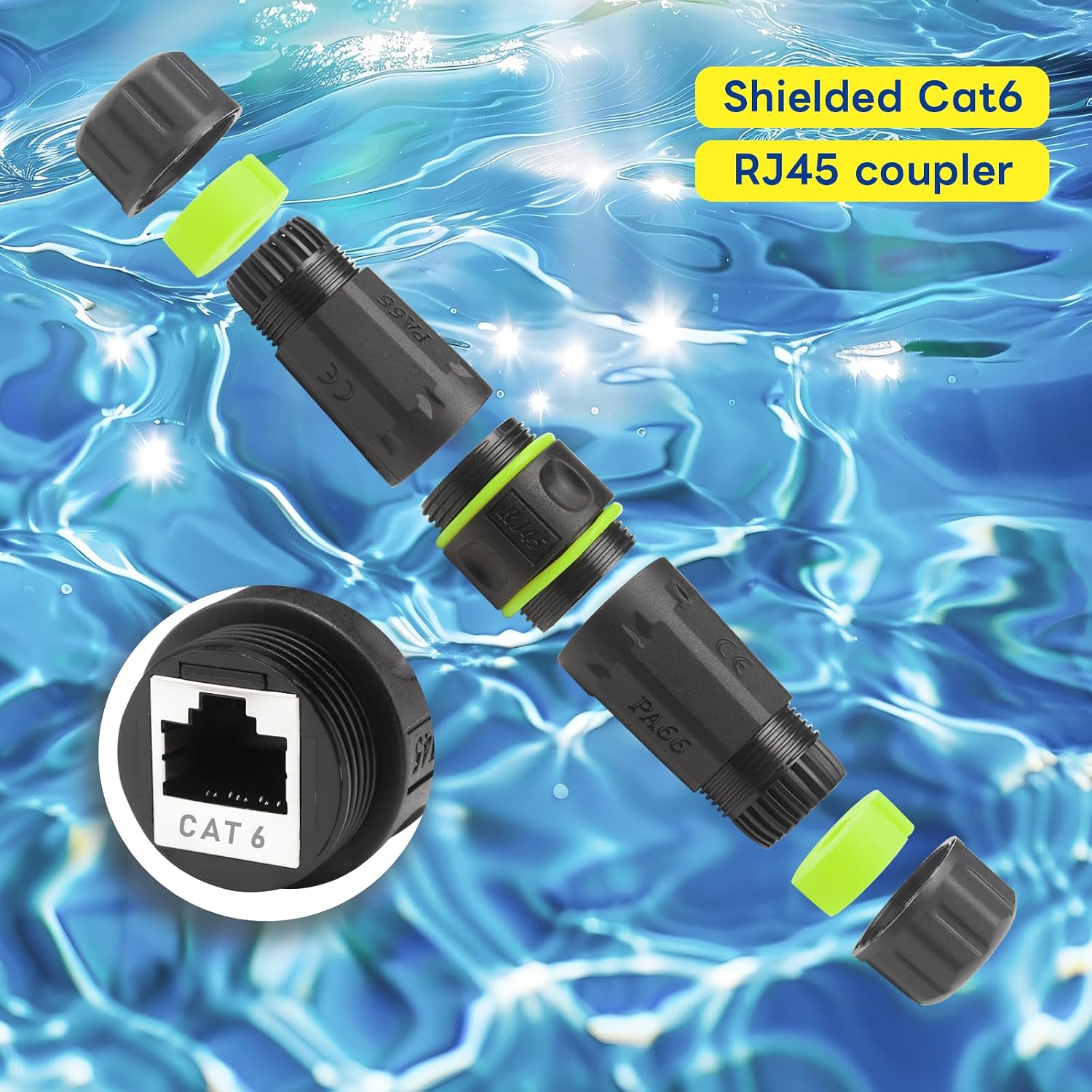 Thumbnail 3 de Lonlonty IP68 Waterproof RJ45 Coupler – Shielded Cat6 Extender (2 Pack)