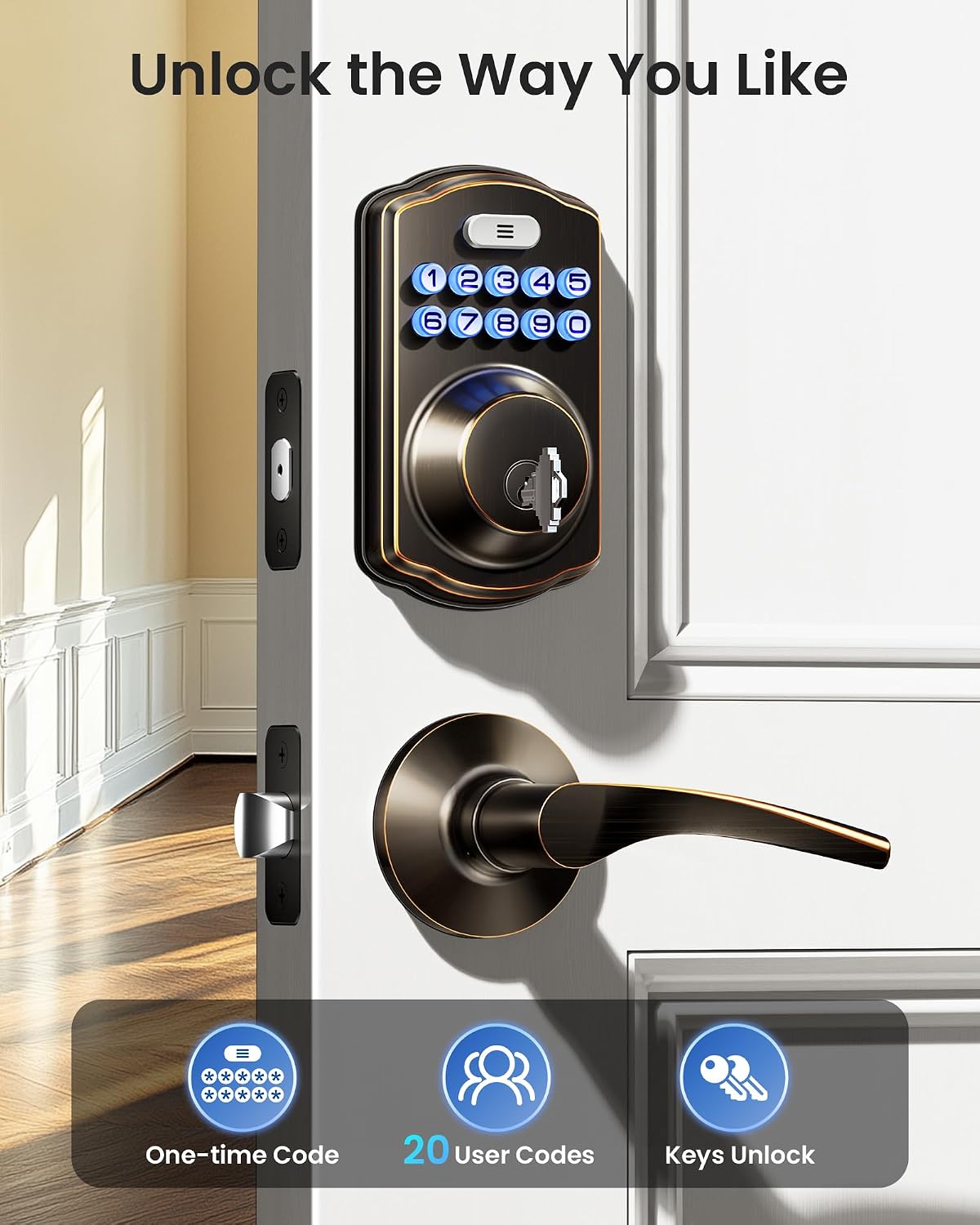 Detalle 2 de Veise Keypad Door Lock, Oil-Rubbed Bronze