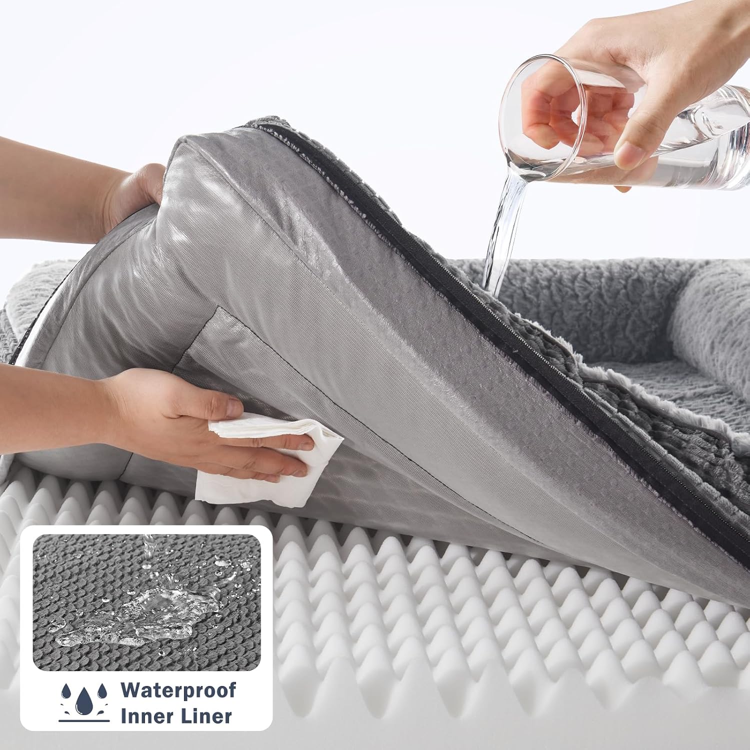 Thumbnail 5 de FURTIME Large Orthopedic Dog Bed 89x64x18cm