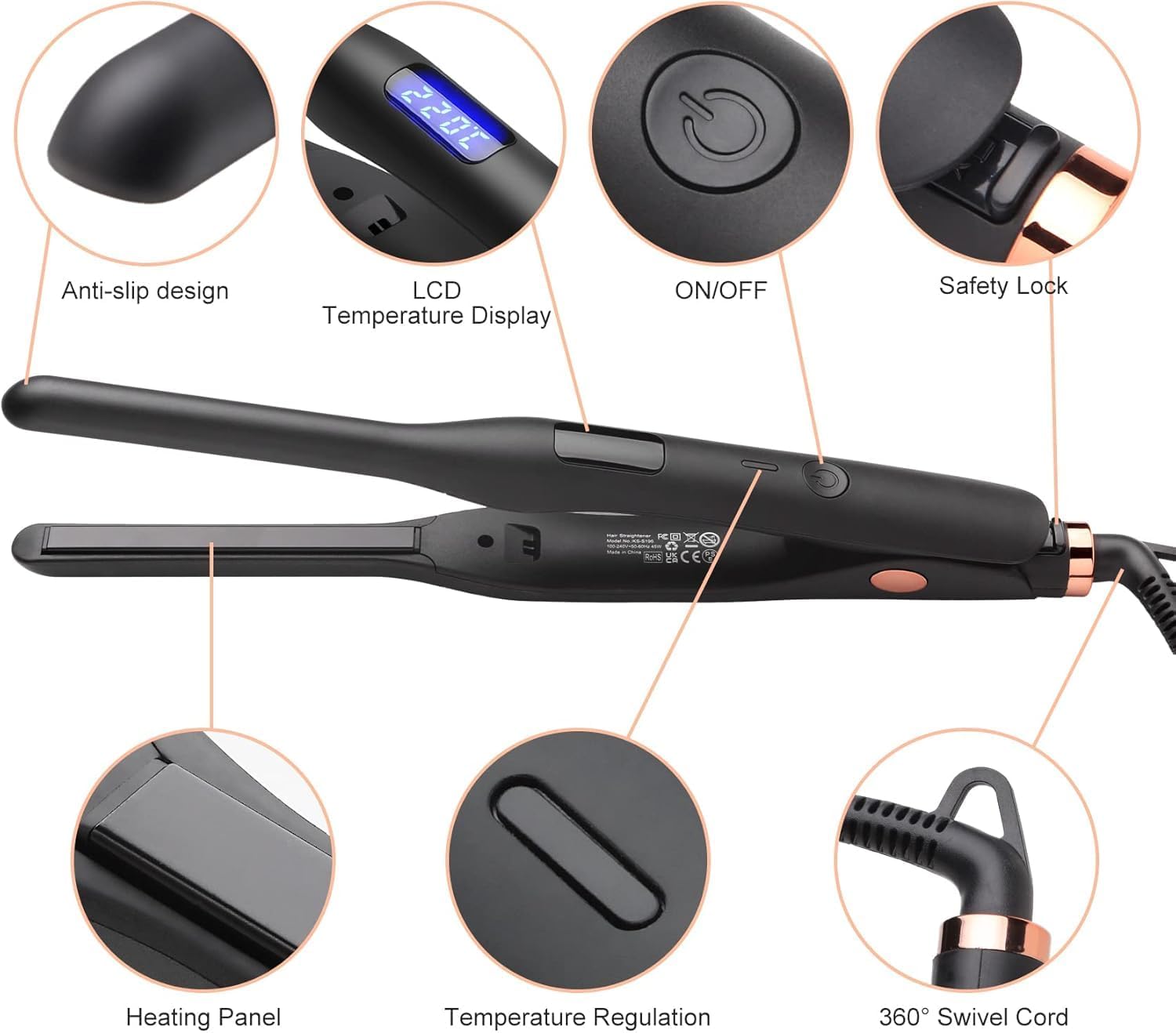 Thumbnail 4 de Mini Hair Straightener Pencil — Adjustable Temperature 💇