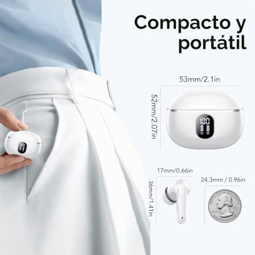Thumbnail 7 de Auriculares Inalámbricos Bluetooth 5.4 IKT con 50 h, ANC ENC y IPX7 — 4 HD Mic, graves profundos, ajuste cómodo