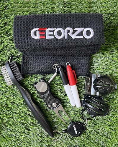 Thumbnail 6 de Geeorzo 7-in-1 Golf Zubehör: multifunktionales Set mit Mikrofasertuch, ausziehbarer Bürste und Pitchgabel – Black