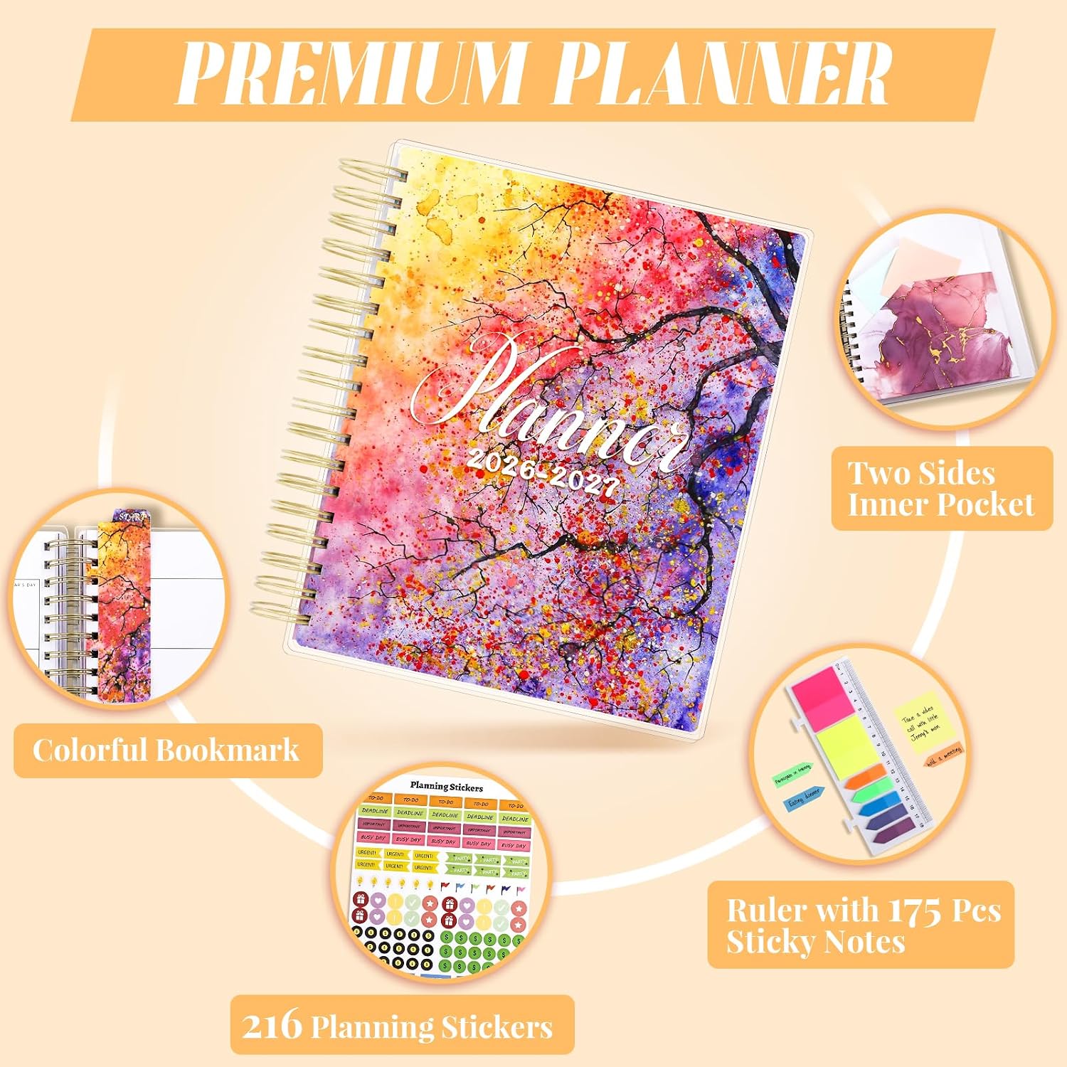 Detalle 2 de montcool MCOPAPAT2407 2026–2027 Academic Planner, 18-Month Weekly and Monthly