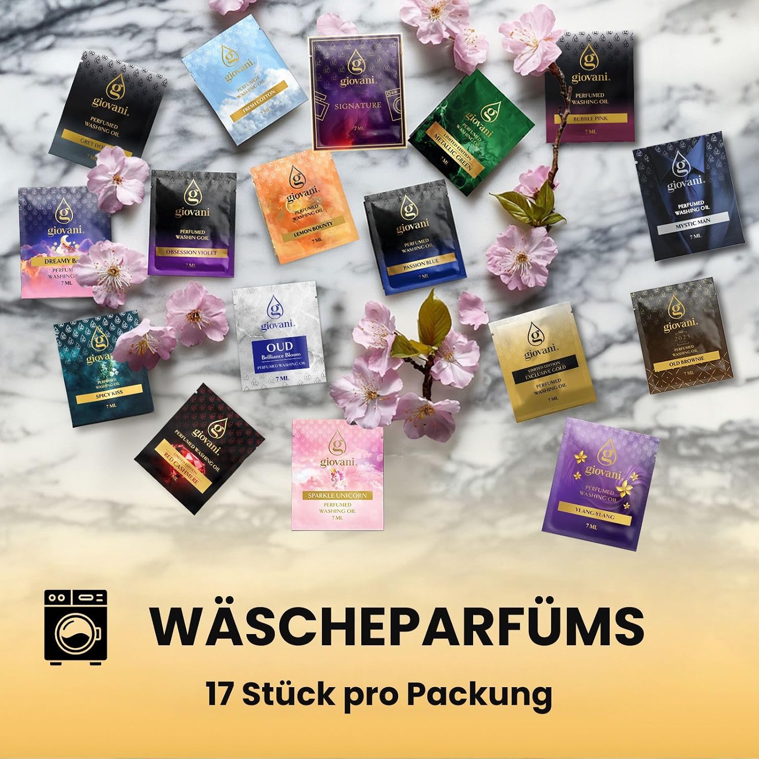 Detalle de Giovani Wäscheparfüm Proben-Set – 17 Duftproben à 7 ml
