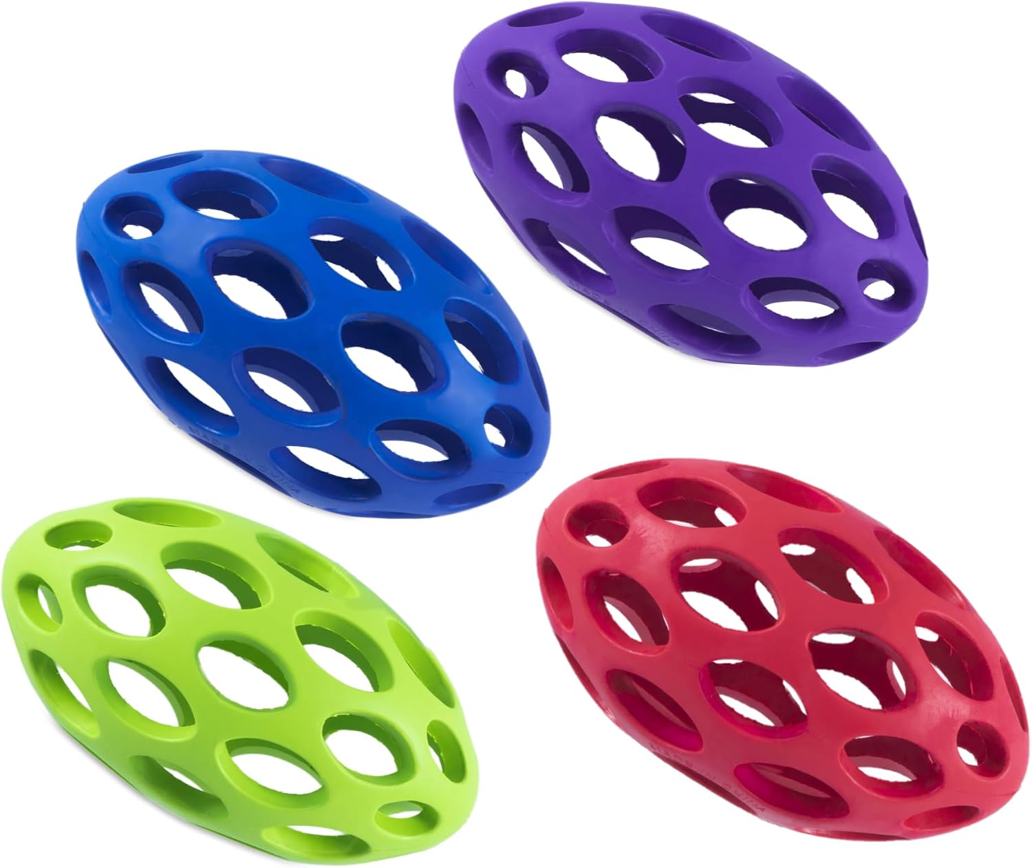 Detalle de JW Pet SPHERICON Football Shaped Chew and Treat Fetch Dog Toy – Medium (6 inch)