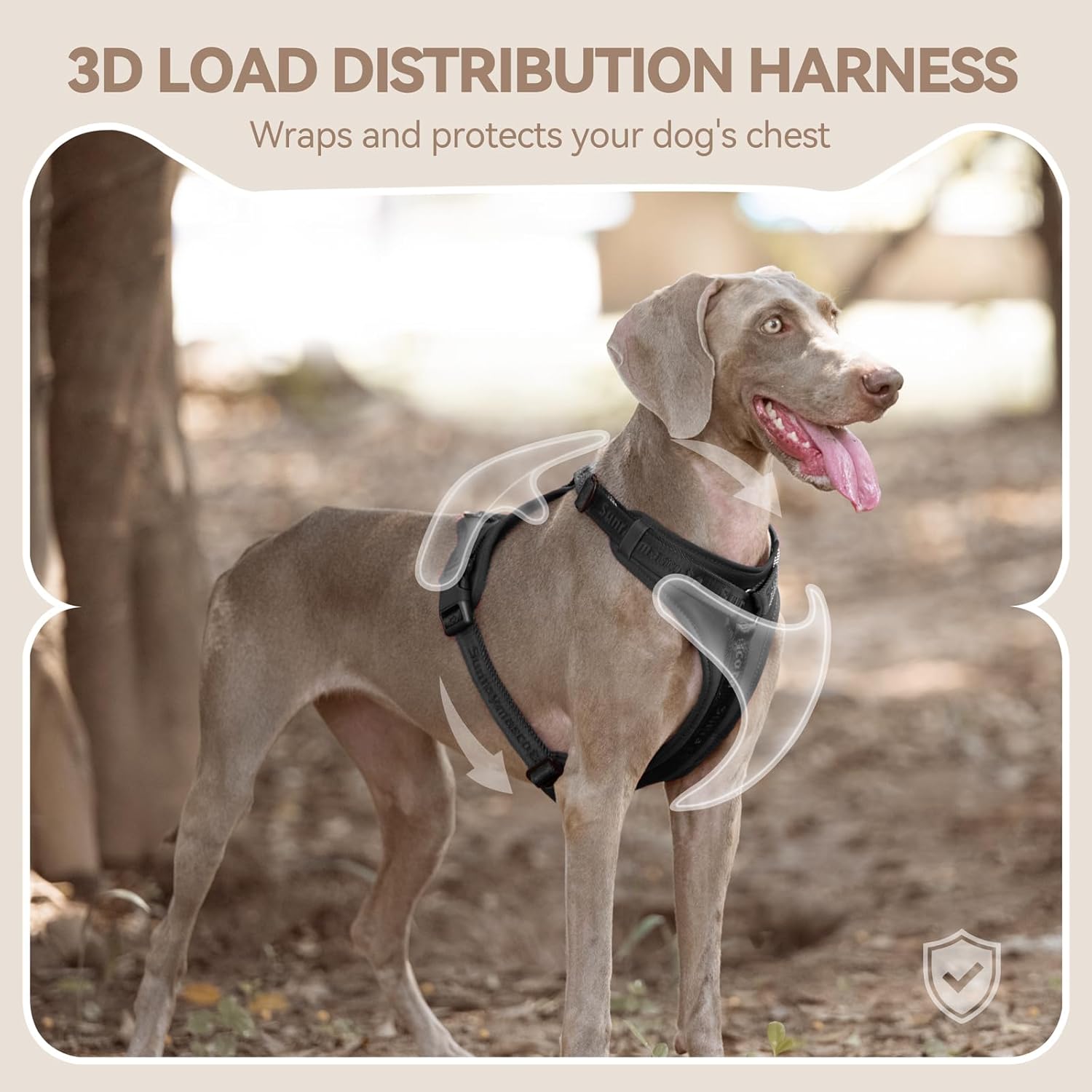 Detalle de Sunraymascota No-Pull Dog Harness for Large Dogs – Lycra Elastic, Breathable Mesh, Easy On/Off