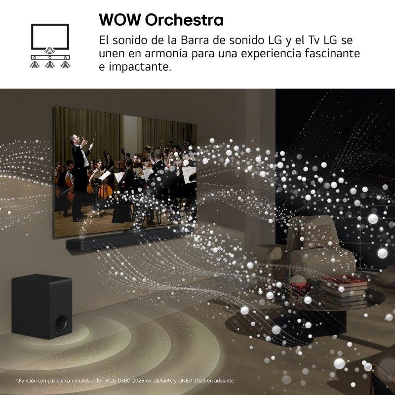 Detalle de Barra de Sonido LG S95AR 9.1.5 810W con Dolby Atmos, Bluetooth y WiFi – Negre