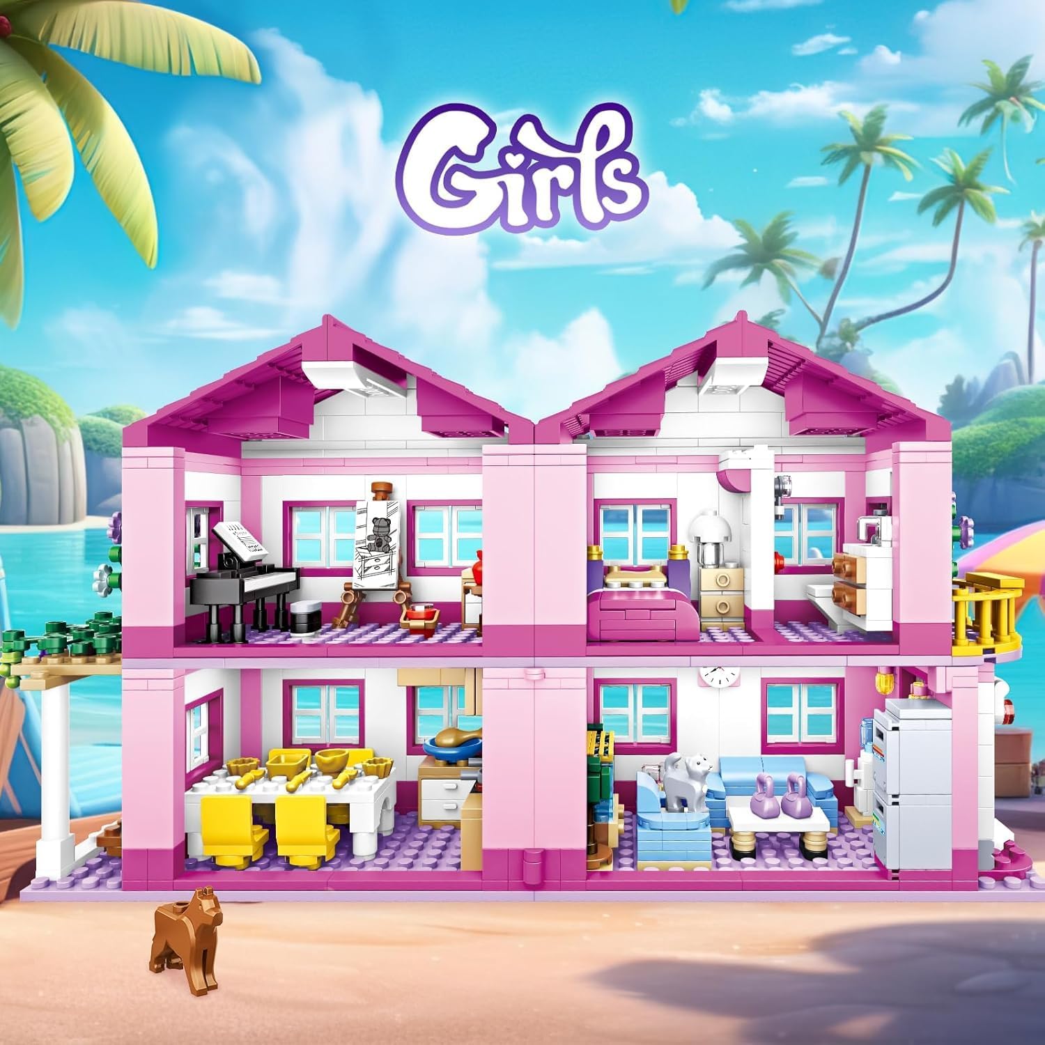 Thumbnail 6 de TOY PLAYER Friends Pink Villa 1523 Steine