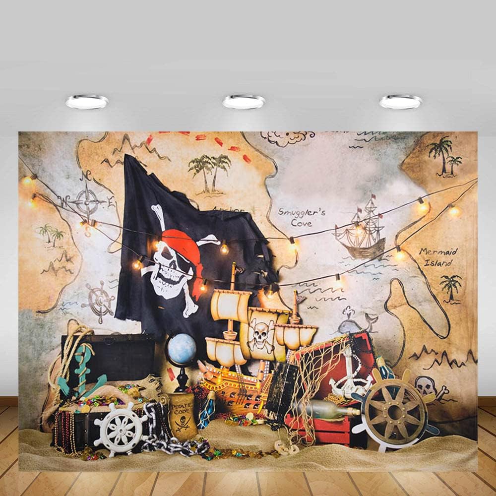 Thumbnail 3 de MEHOFOND Pirate Skull Photography Backdrop (7ft x 5ft) for photo booths, parties and home decor