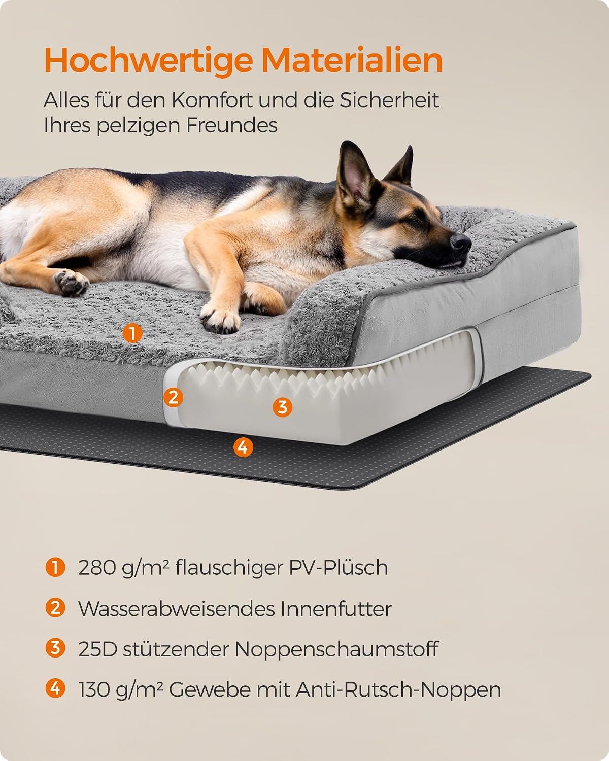 Thumbnail 5 de Feandrea PGW254G01 orthopädisches Hundebett 122×85×16 cm