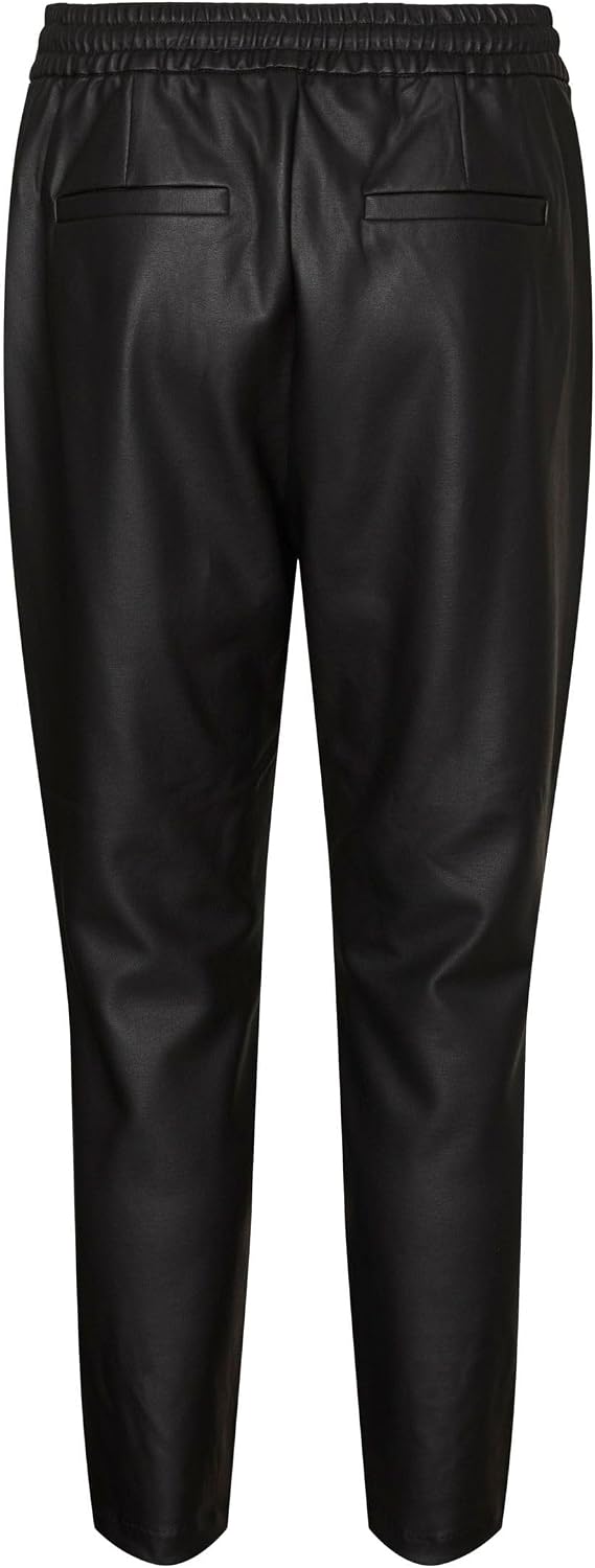 Detalle 2 de VERO MODA VMEVA Damen Kunstlederhose mit mittlerer Taille – locker geschnitten