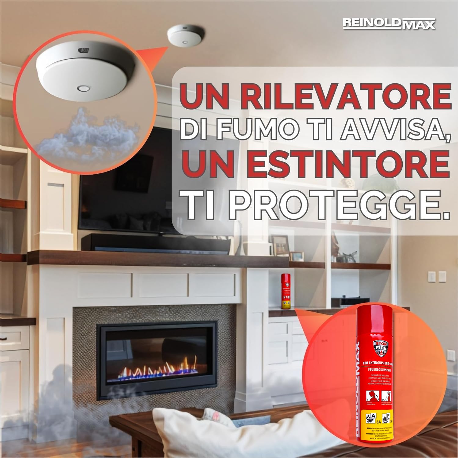 Thumbnail 4 de 2X Reinoldmax Estintore Casa: Mini Aerosol per Cucina, Viaggi e Auto