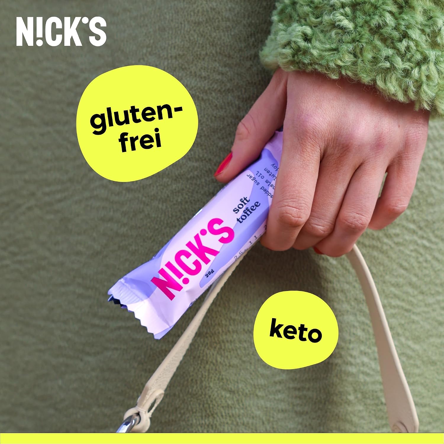 Detalle 2 de NICKS Keto Riegel Soft Toffee 110 kcal 🍫