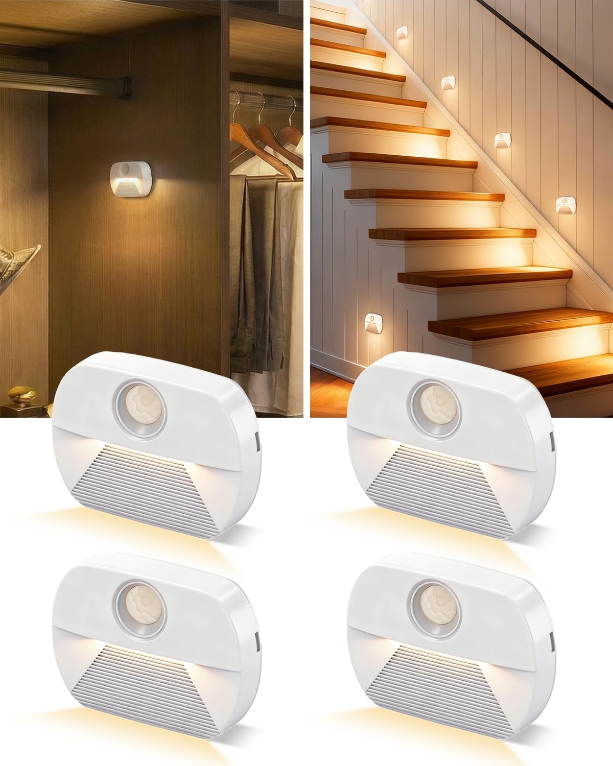 Detalle de AdalyRoma Nachtlicht 4er Pack 6,6x5x1,55 cm