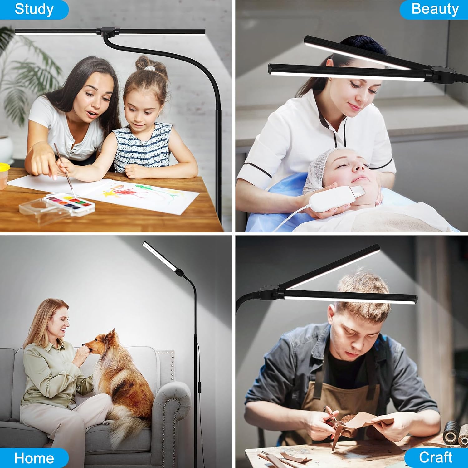 Thumbnail 5 de Seaside village S-DH-B LED Floor Lamp, 18W 2000LM Double Head, Dimmable