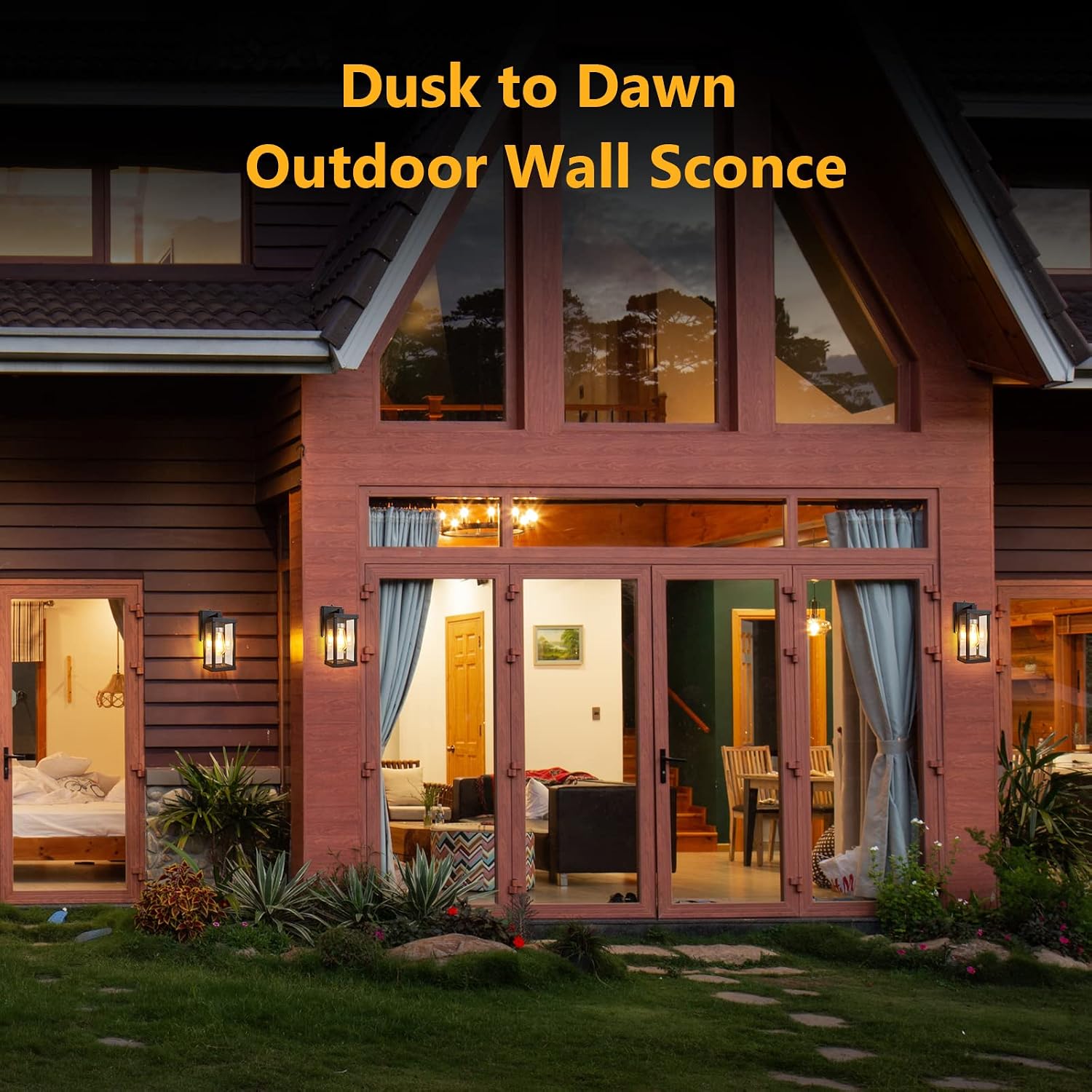Thumbnail 6 de TOPKDA TOPKDA Dusk-to-Dawn Outdoor Wall Lantern with 6W LED Bulb