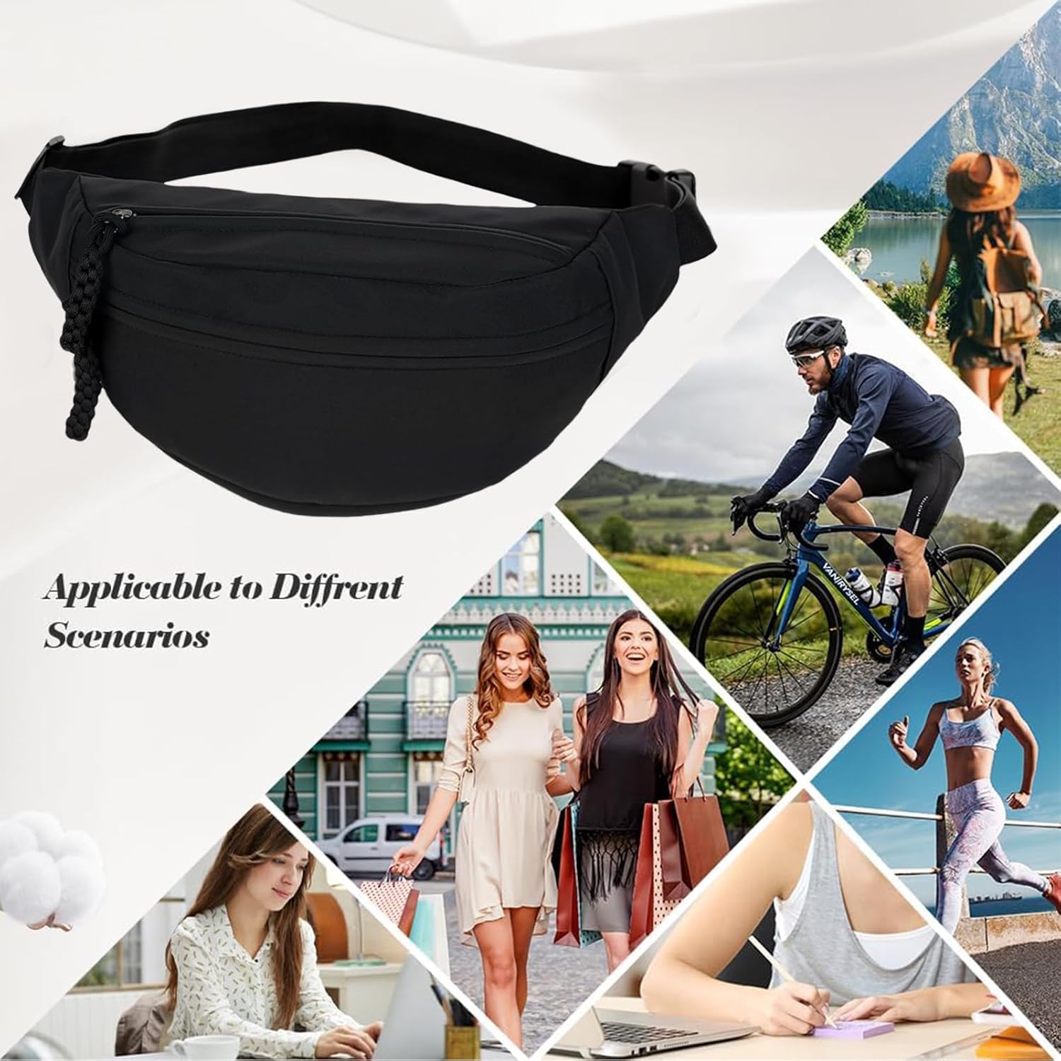Detalle 2 de Aucuu Marsupio Donna Uomo in Nylon – versatile e pratico marsupio a fascia