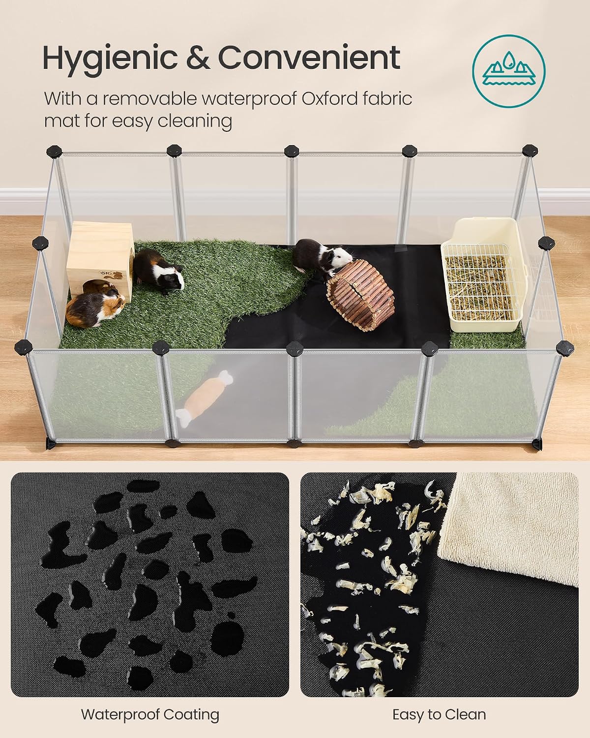 Thumbnail 4 de SONGMICS DAMION Collection LPC009W01 Small Animal Playpen with Removable Oxford Mat