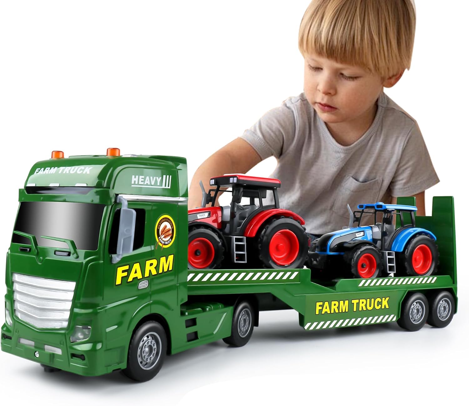 Thumbnail 6 de Dwi Dowellin 3-in-1 Construction Carrier Truck with Excavator and Dump Truck (25.6")