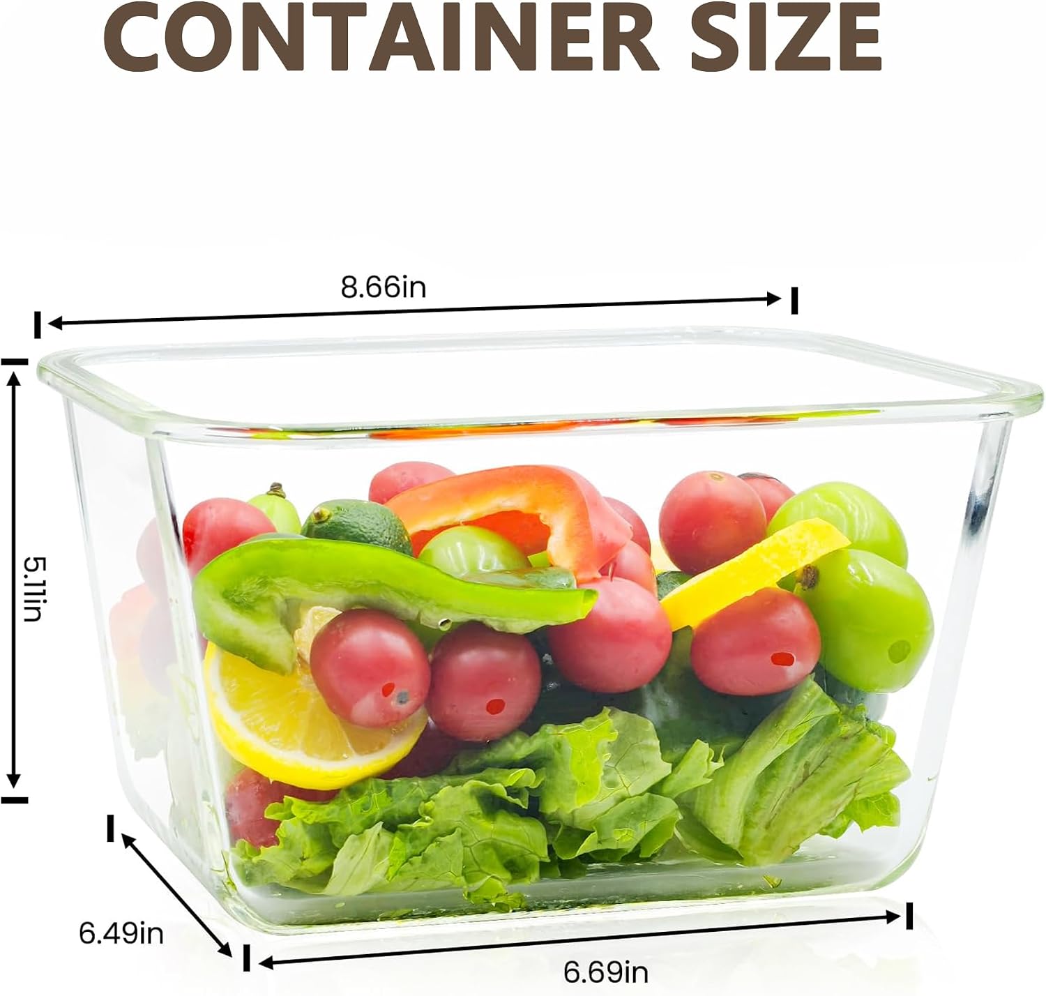 Detalle 2 de Hontent 85 oz Large Glass Food Storage Containers, 2-Pack, Airtight