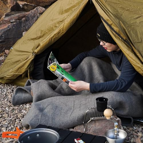 Thumbnail 7 de REDCAMP Wolldecke 80% Schafwolle – warme Campingdecke grau, 220 × 160 cm