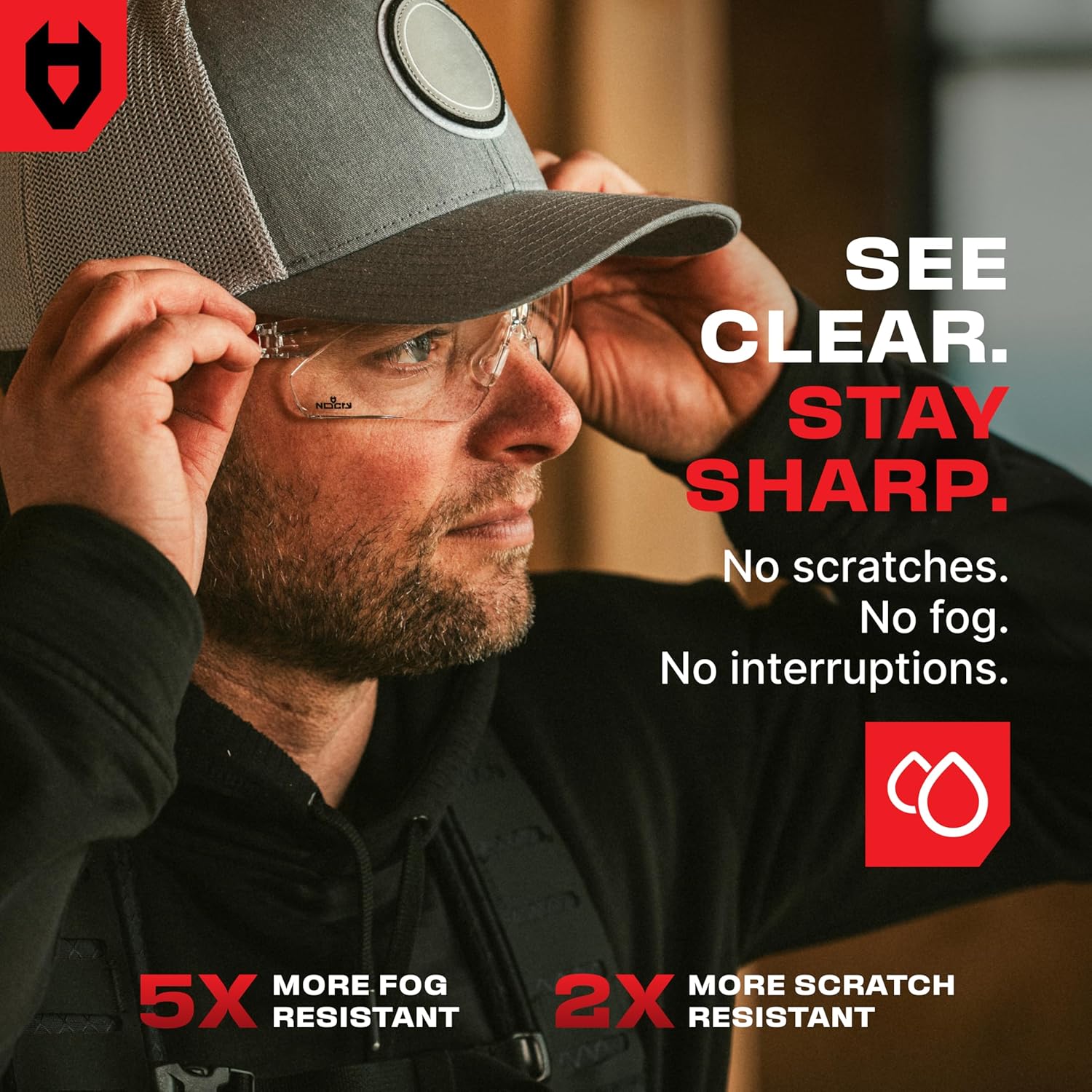 Thumbnail 2 de NoCry Safety Glasses Clear Anti‑Fog