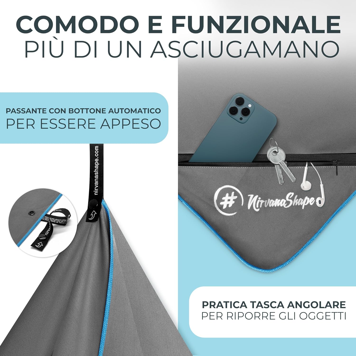 Thumbnail 3 de NirvanaShape Microfibra – Asciugamano da Viaggio 120 x 60 cm