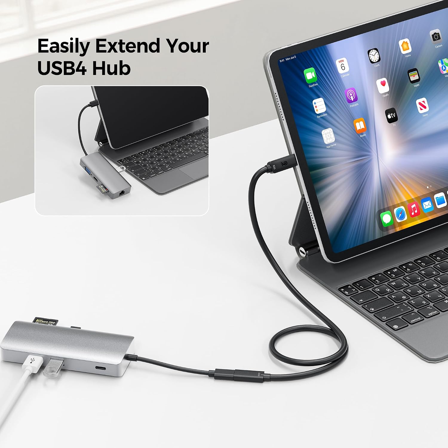 Thumbnail 4 de Cable Matters 80Gbps USB 4 Extension Cable – 1m (USB-C Male to Female)