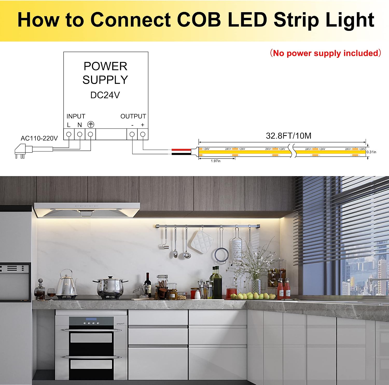 Detalle 2 de BERIXDEEP COB LED Streifen 10 m Warmweiß