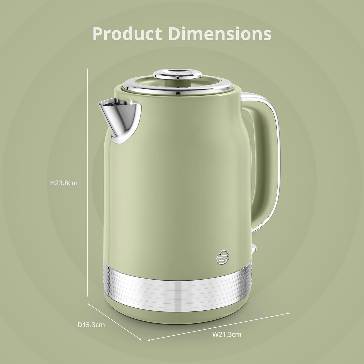 Thumbnail 4 de Swan SK19025GRN Retro Kettle
