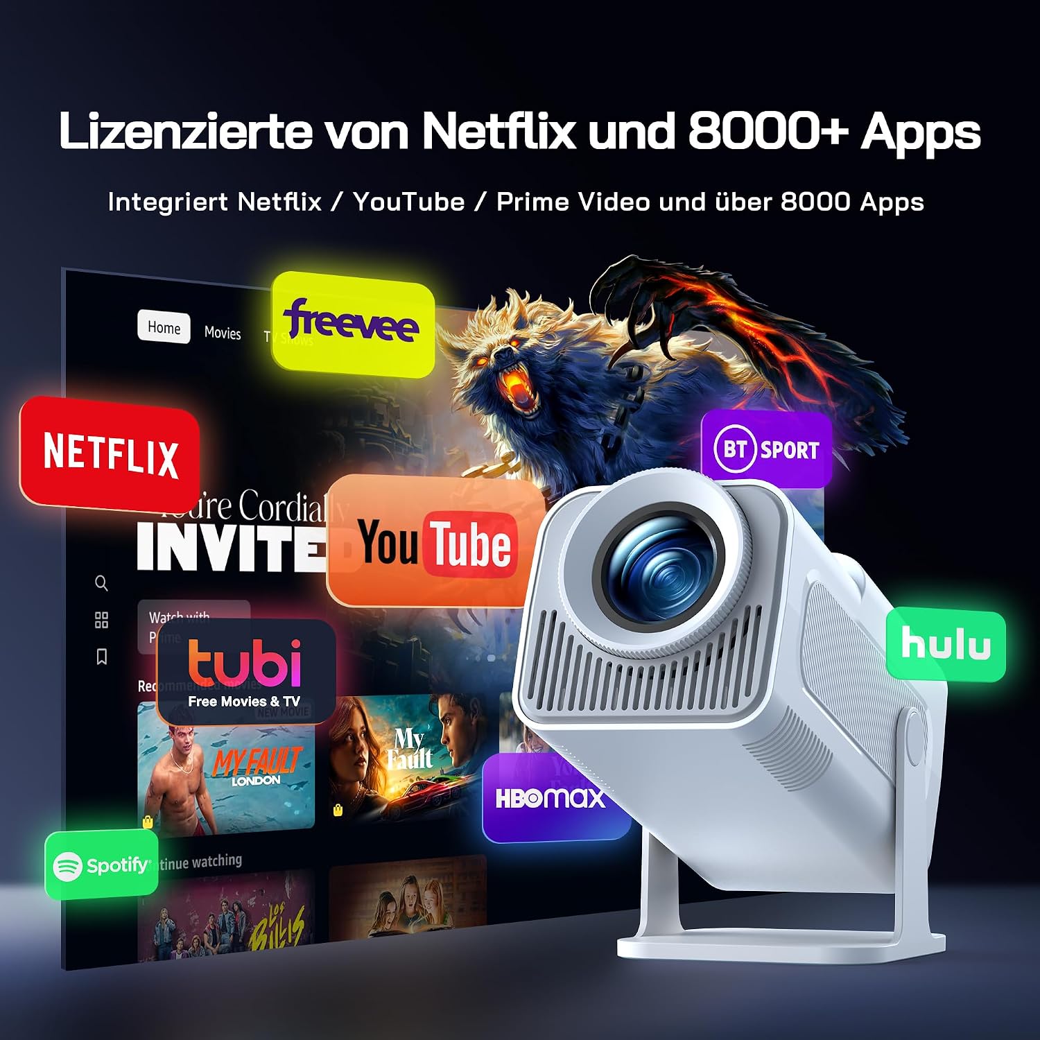 Thumbnail 3 de WOLFANG 4K Mini Beamer 26.000 Lumen 📽