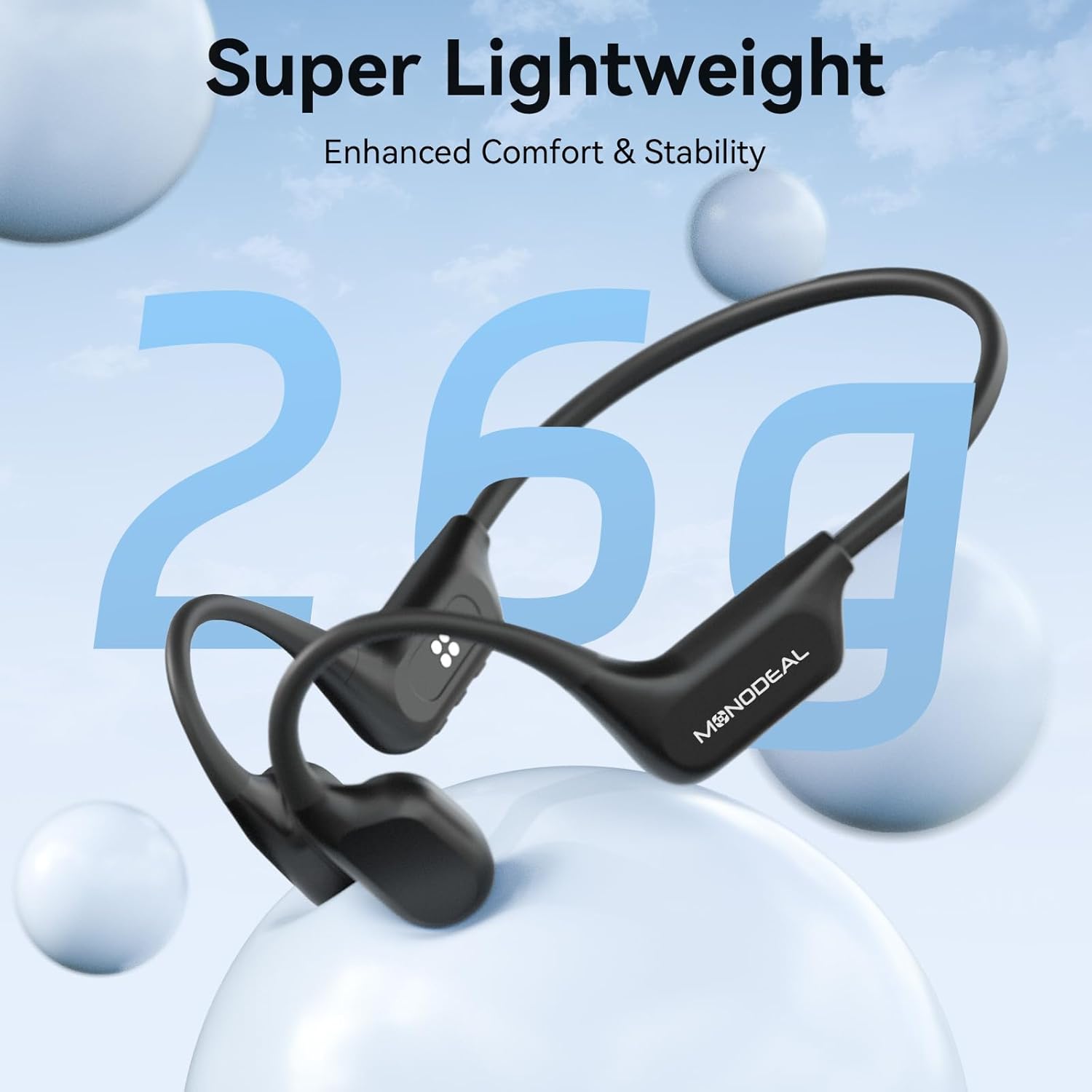 Thumbnail 3 de MONODEAL Knochenschall-Kopfhörer fürs Schwimmen: Bluetooth 6.0, IPX8, 16 GB MP3