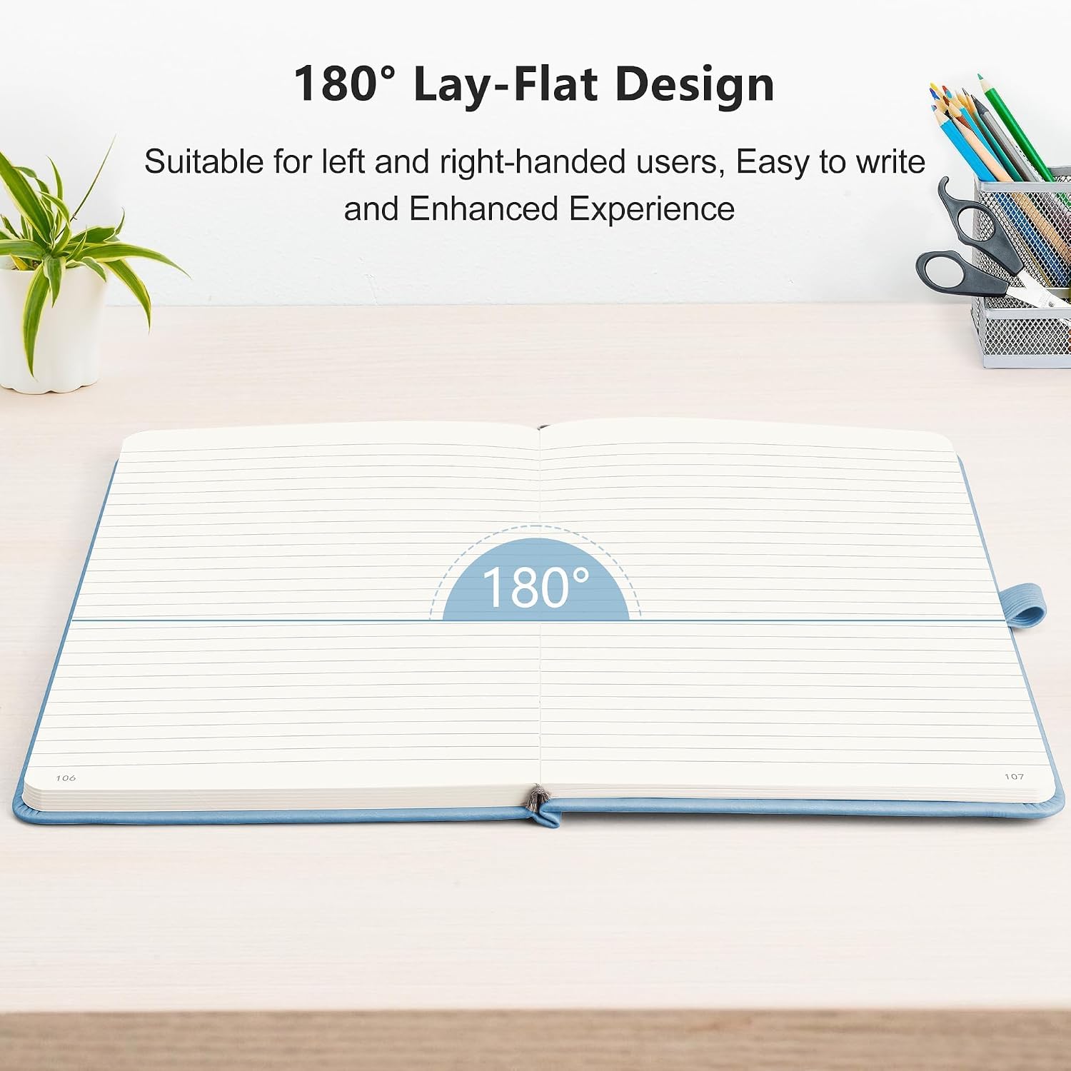 Detalle de RETTACY A5 Lined Journal Notebook, 192 Numbered Pages, 100 GSM Paper