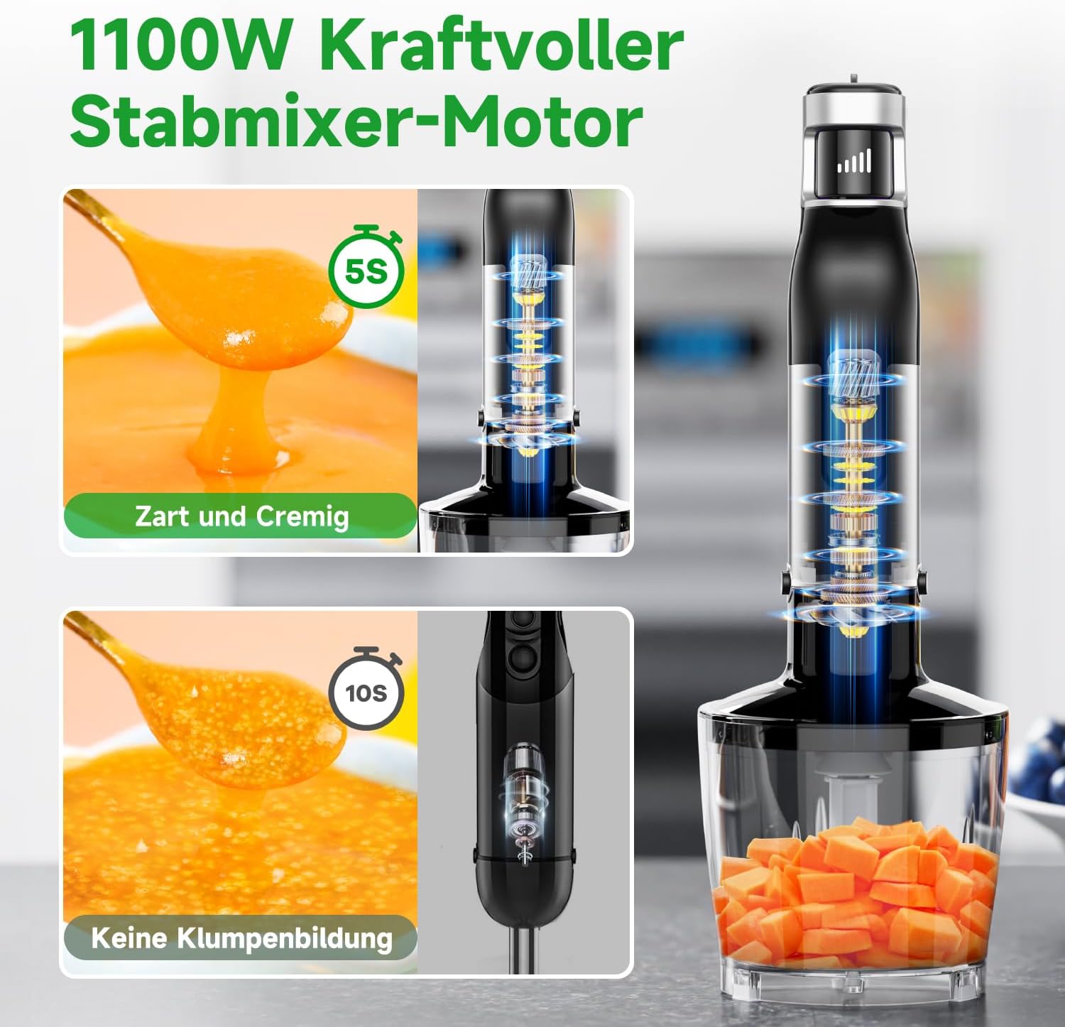 Detalle 2 de BESROY Stabmixer Set 5 in 1 1100 W
