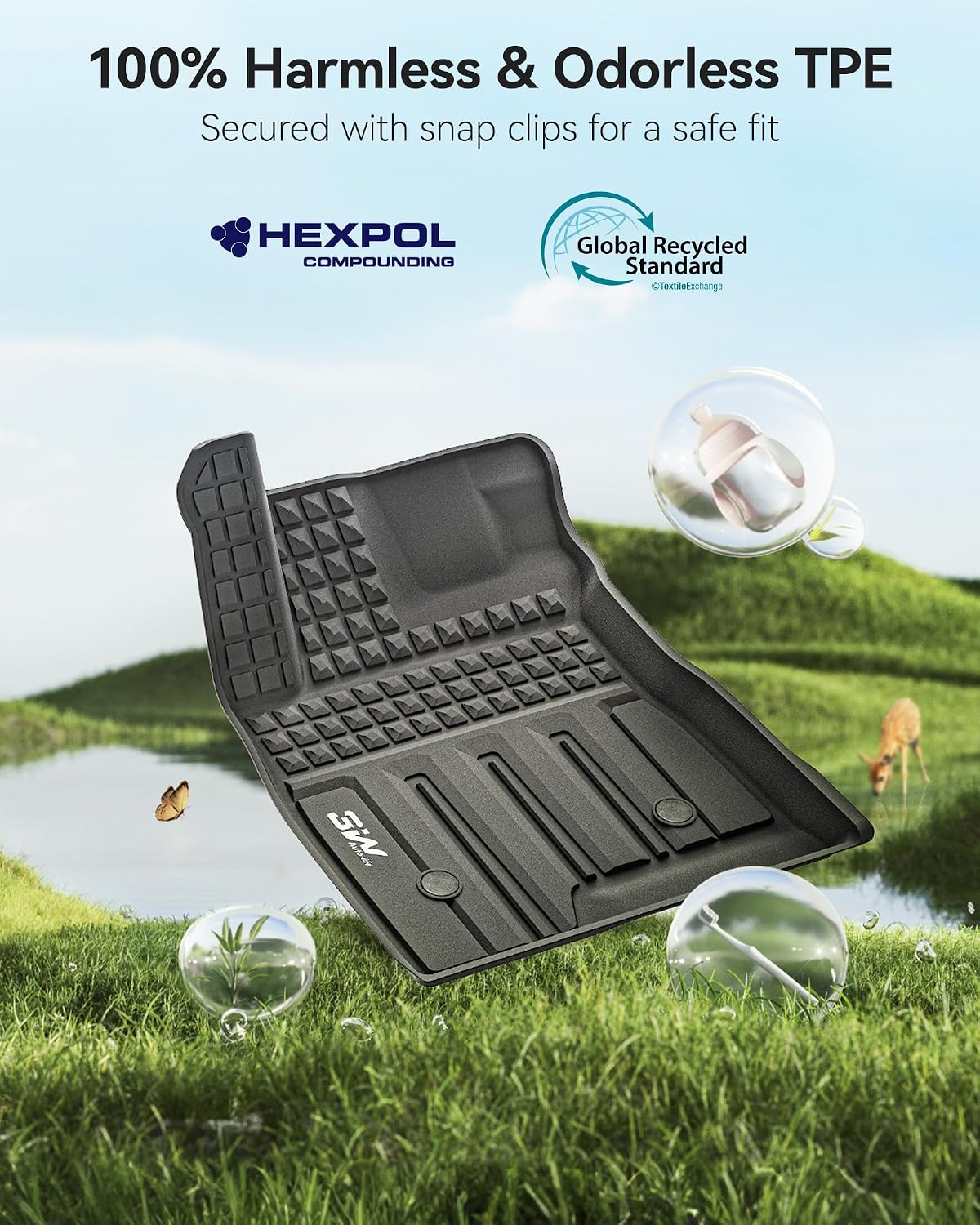 Thumbnail 5 de 3W Floor Mats Chevy Trax 2024 Black