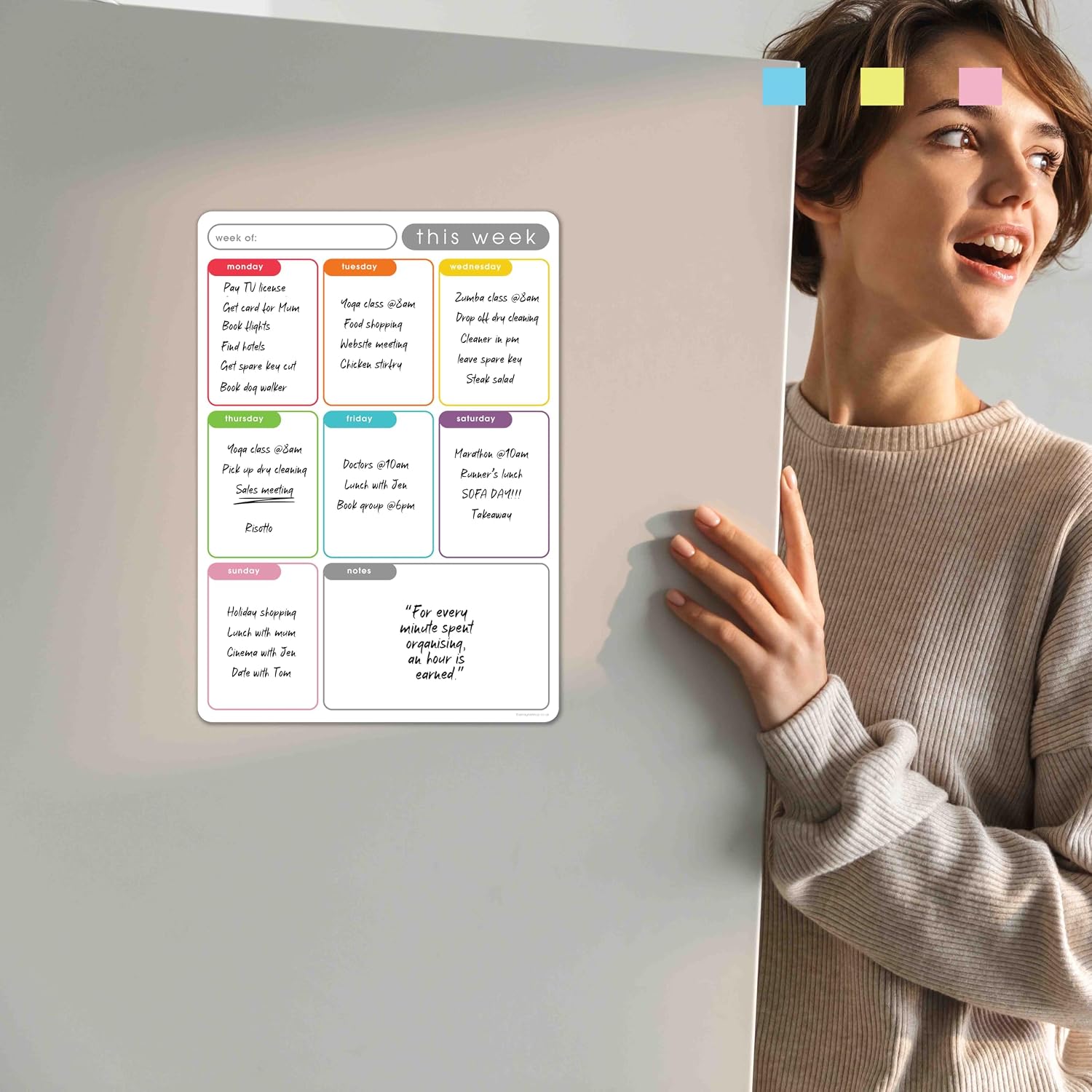 Thumbnail 5 de TMS A4 Magnetic Weekly Planner: Dry Wipe Fridge Calendar Whiteboard