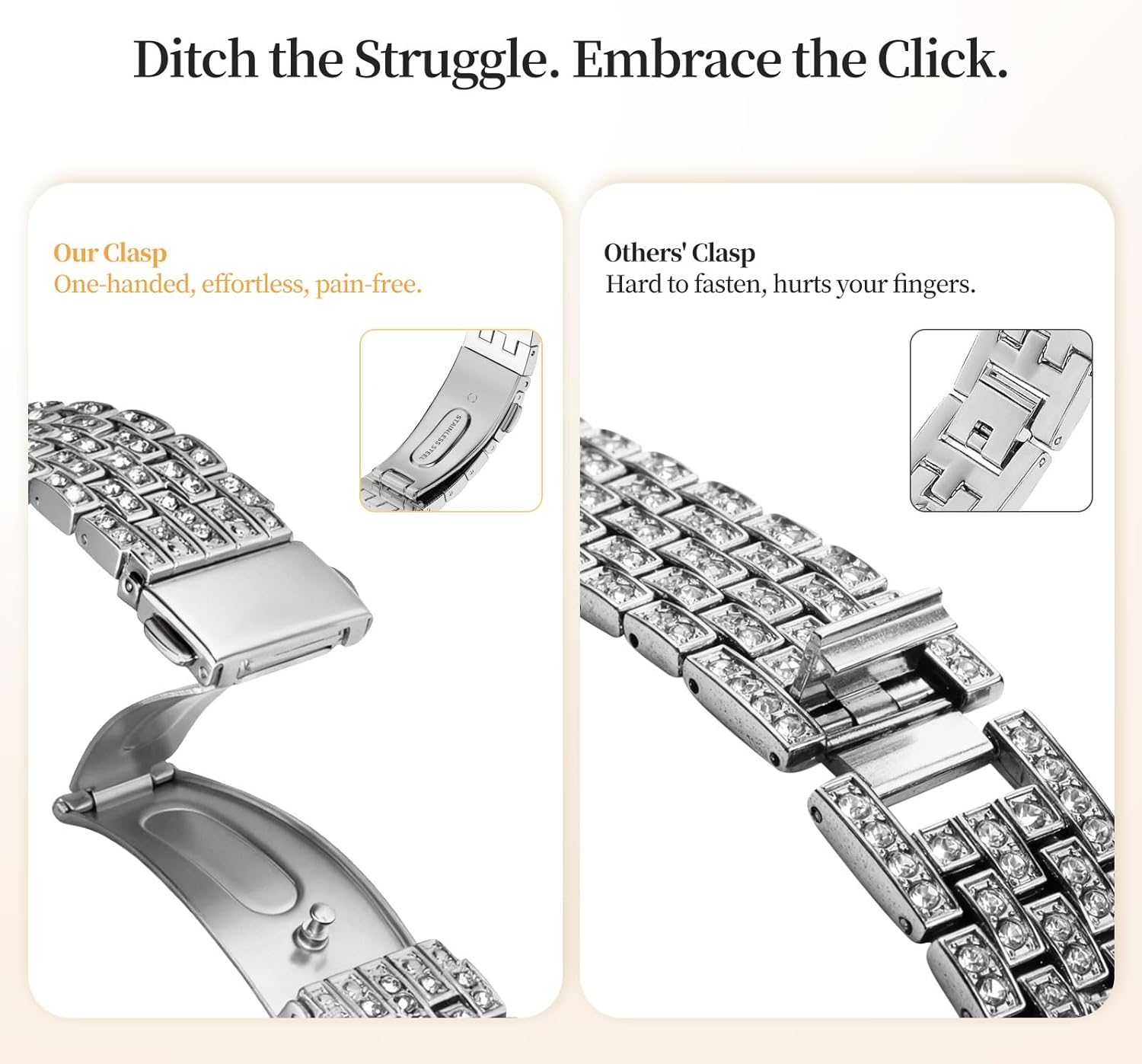 Thumbnail 4 de Wutwuk Bling Apple Watch Strap 44mm with Diamond Rhinestone Case – Silver