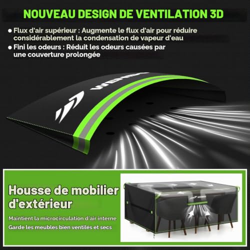 Thumbnail 4 de QCCQ Housse de Protection pour Meubles de Jardin Imperméable 200x100x75cm