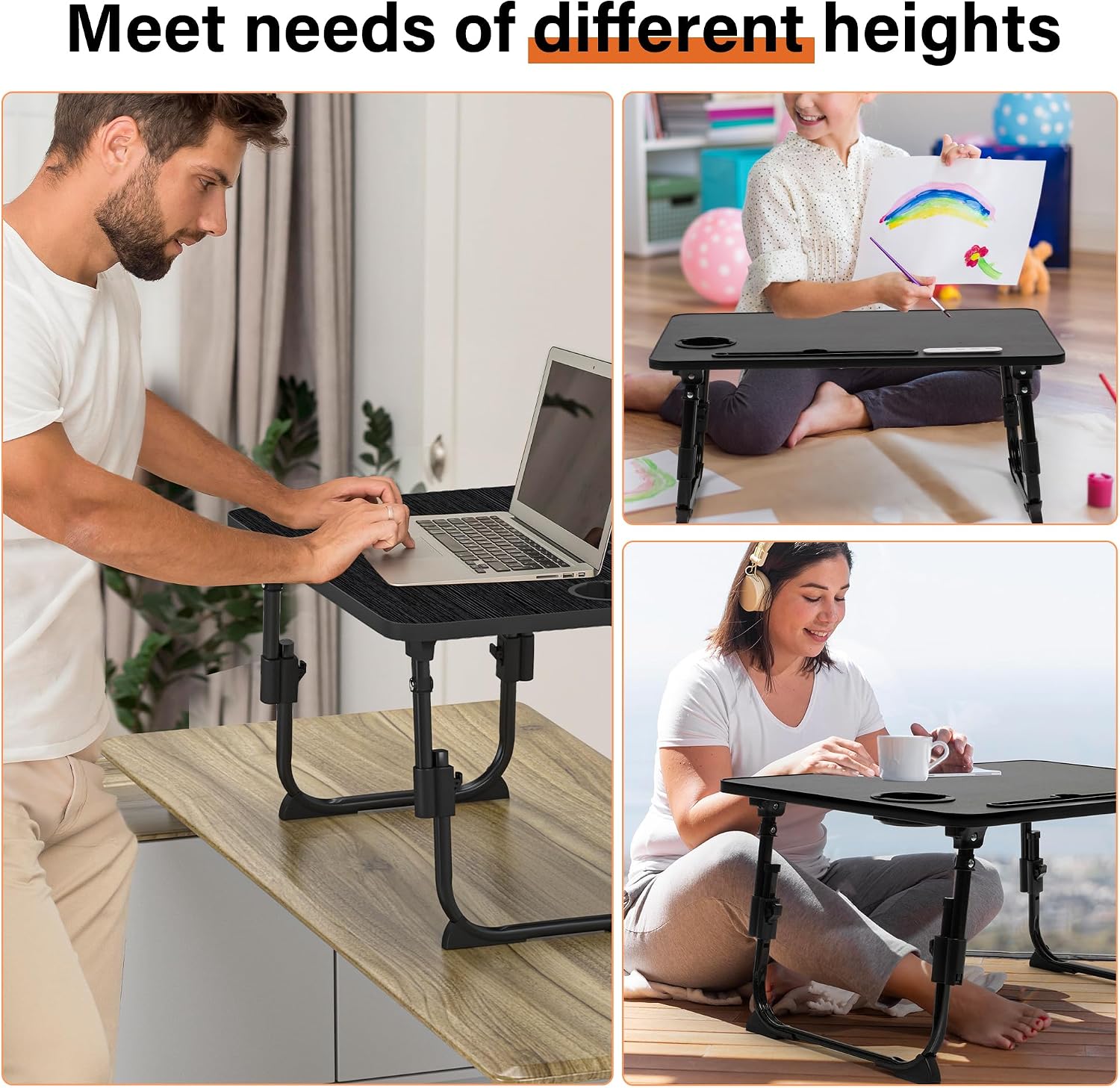Thumbnail 5 de DECOSIS Laptop Bed Desk, Adjustable Lap Desk with USB Port and Storage