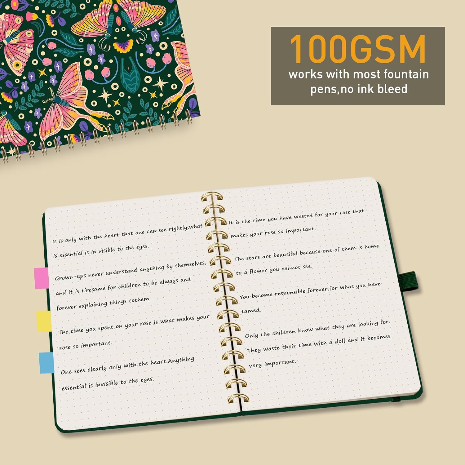 Detalle de XLOXFU Dotted Spiral Notebook A5 Journal – 140 Pages, Hardcover, Bullet Dot Grid