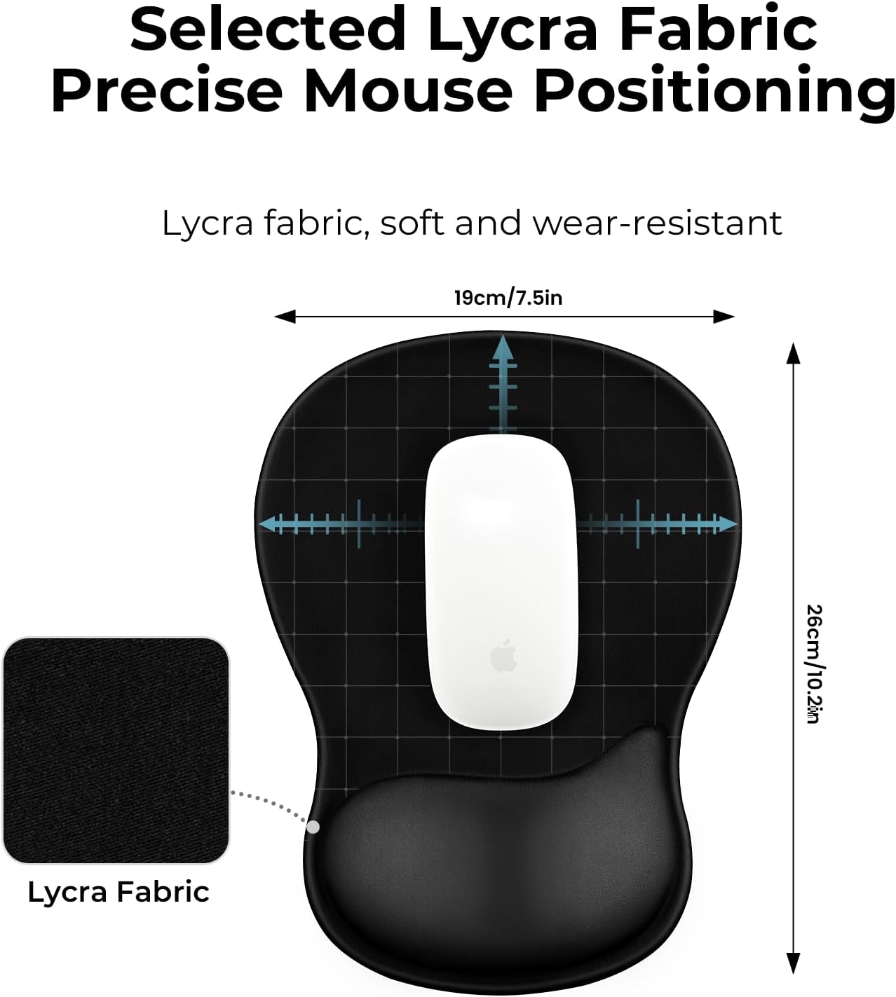 Thumbnail 5 de EooCoo Gel Mouse Mat with Wrist Support (Ergonomic Gel Wrist Rest) – Black